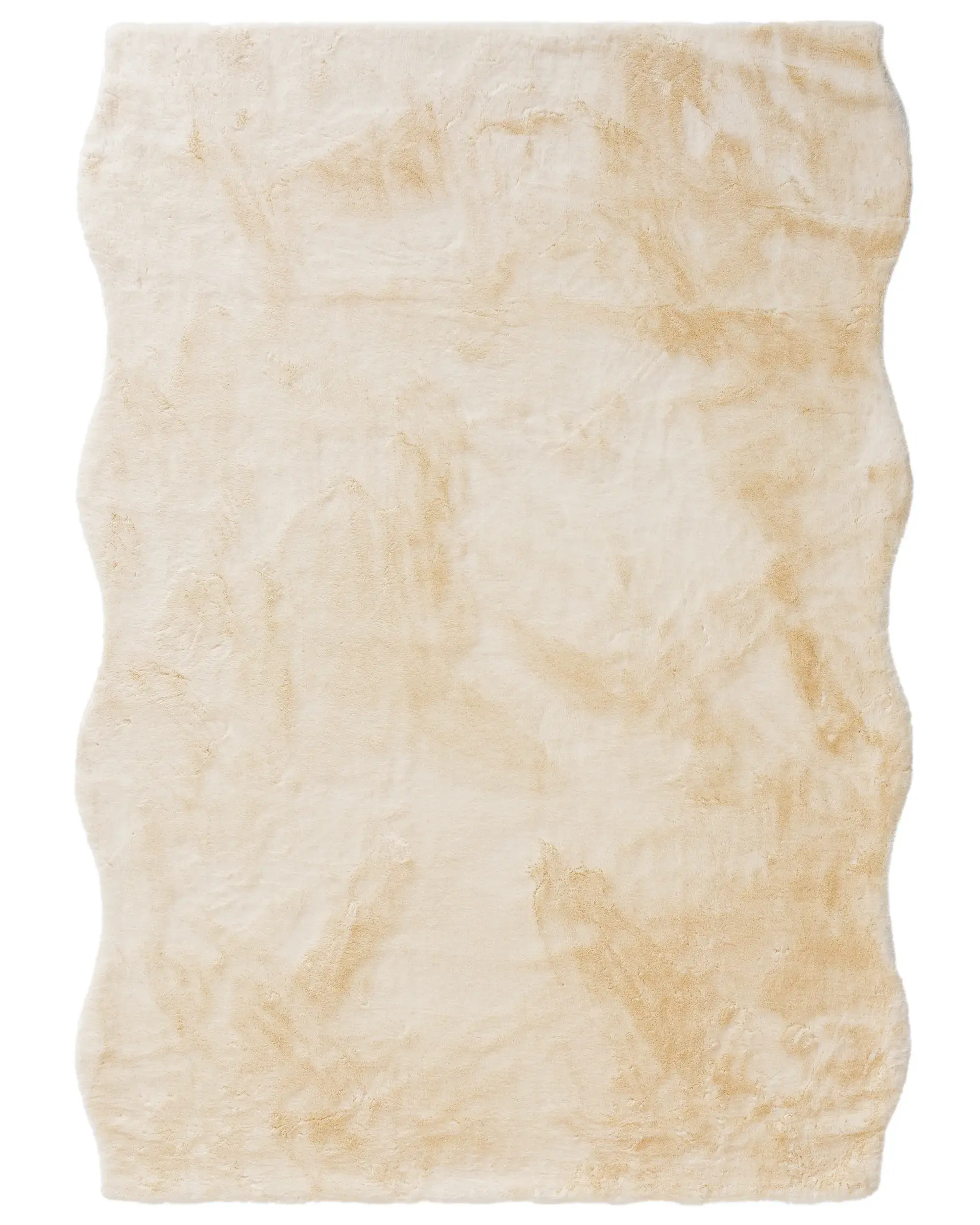 Rug made of 100% Polyester in Beige with a 100% Polyester high pile by benuta Pop