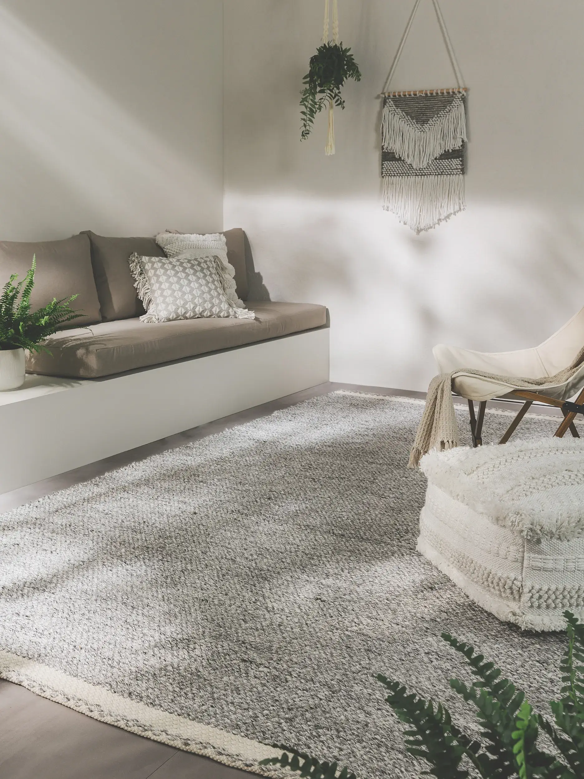 Teppe av 100% Polyester (recyceltes PET) i Grau med 100% Polyester (recyceltes PET) høy lugg fra benuta Pure