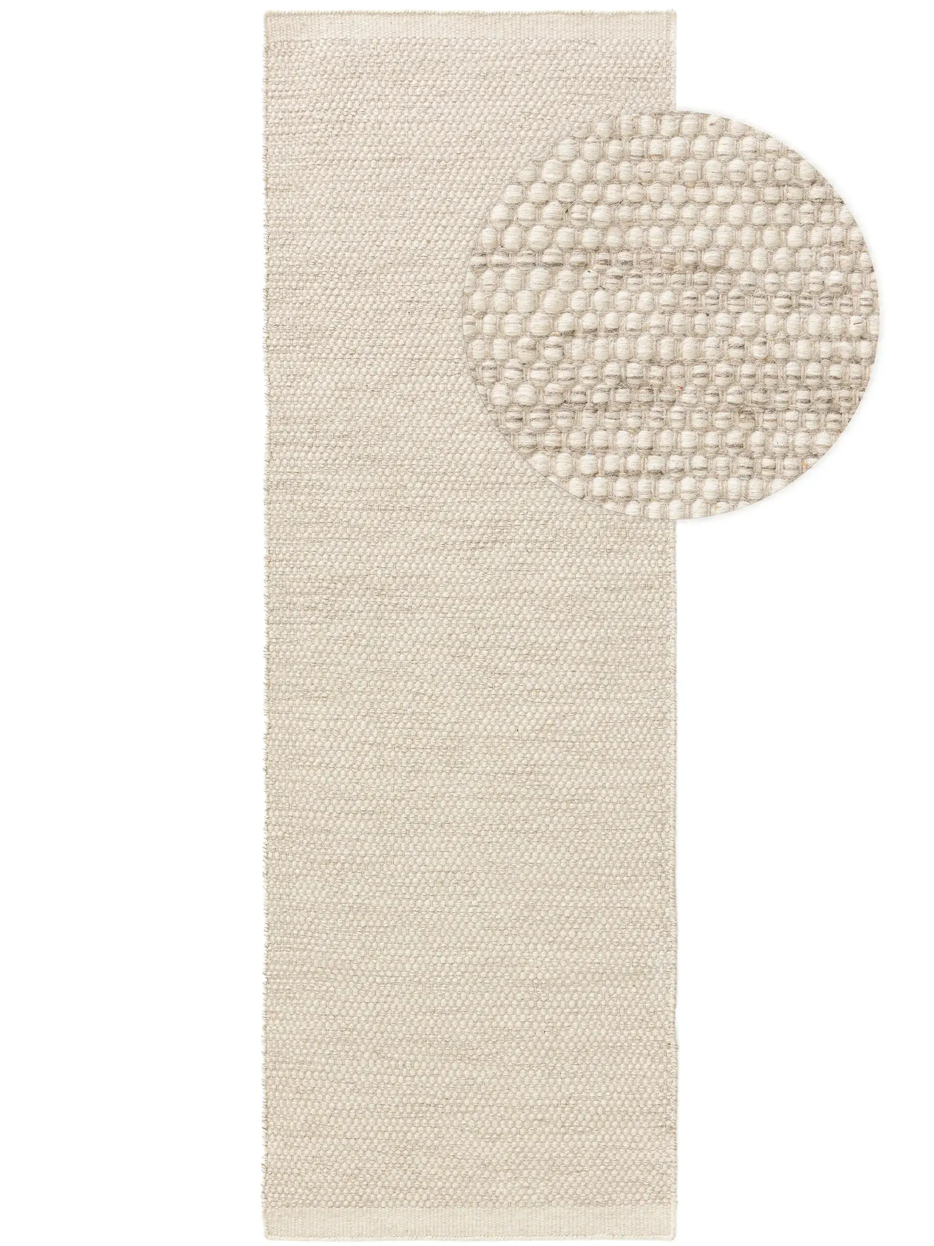 Rug made of 80% Wolle, 20% Baumwolle in Beige with a 80% Wolle, 20% Baumwolle high pile by benuta Pure