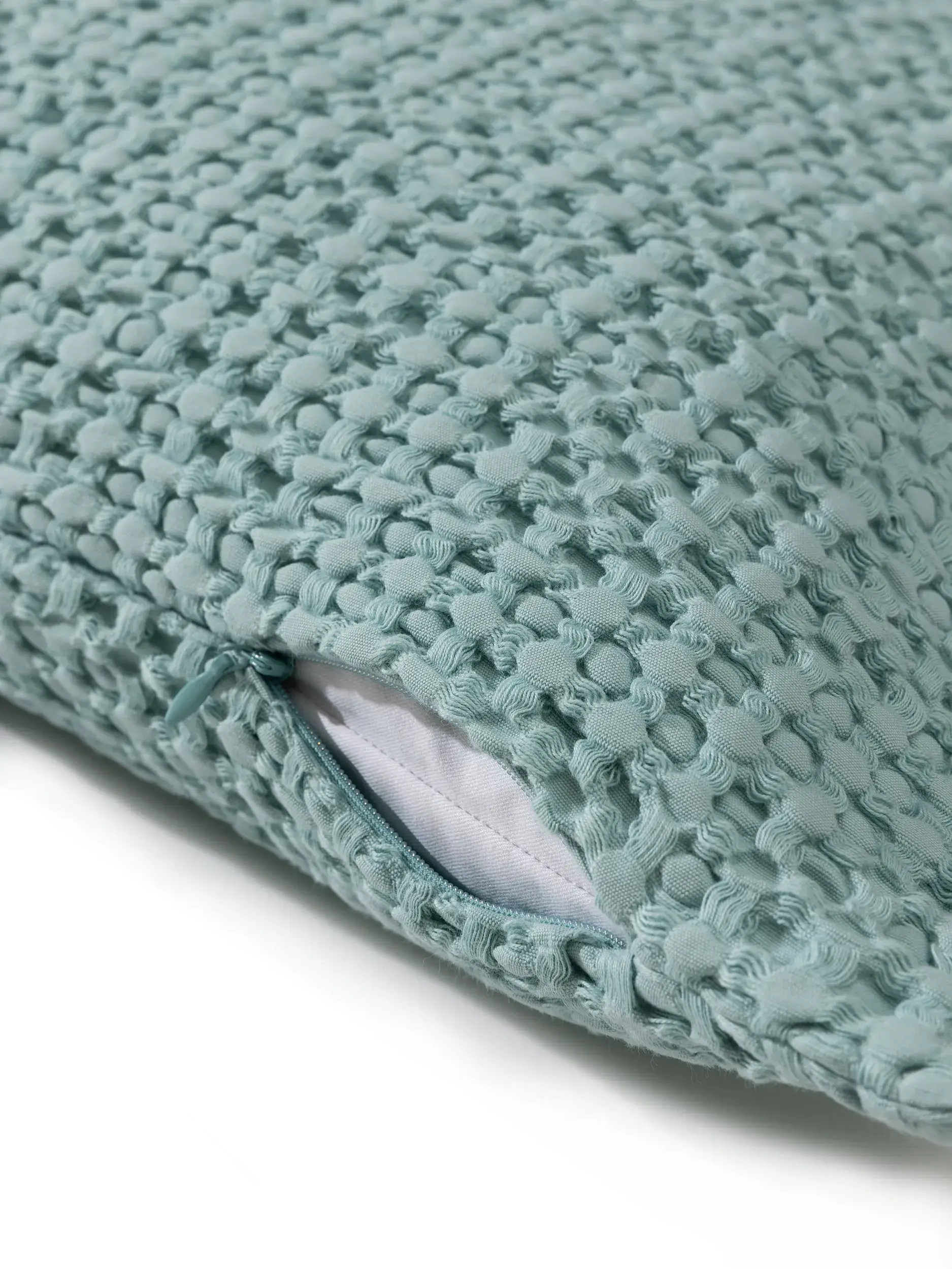 Funda de almohada Cloe Turquesa con diseño de Sólido en 100% Algodón de benuta POP