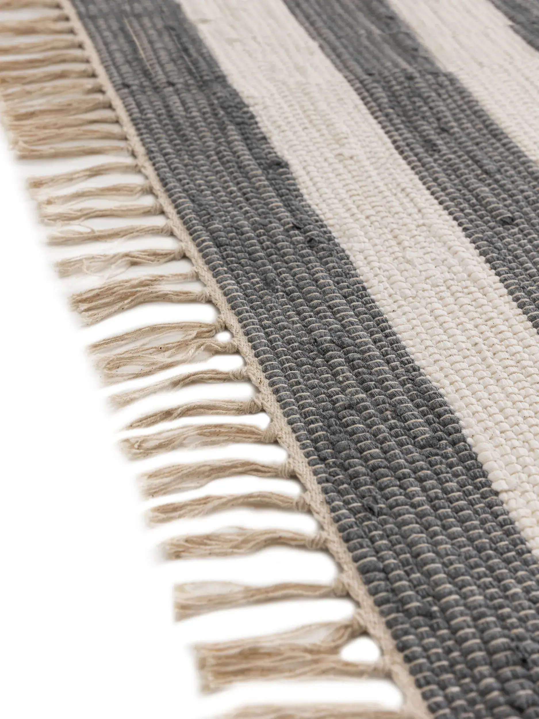 Teppich aus 100% Baumwolle in Grau mit 100% Baumwolle hohem Flor von benuta Basic
