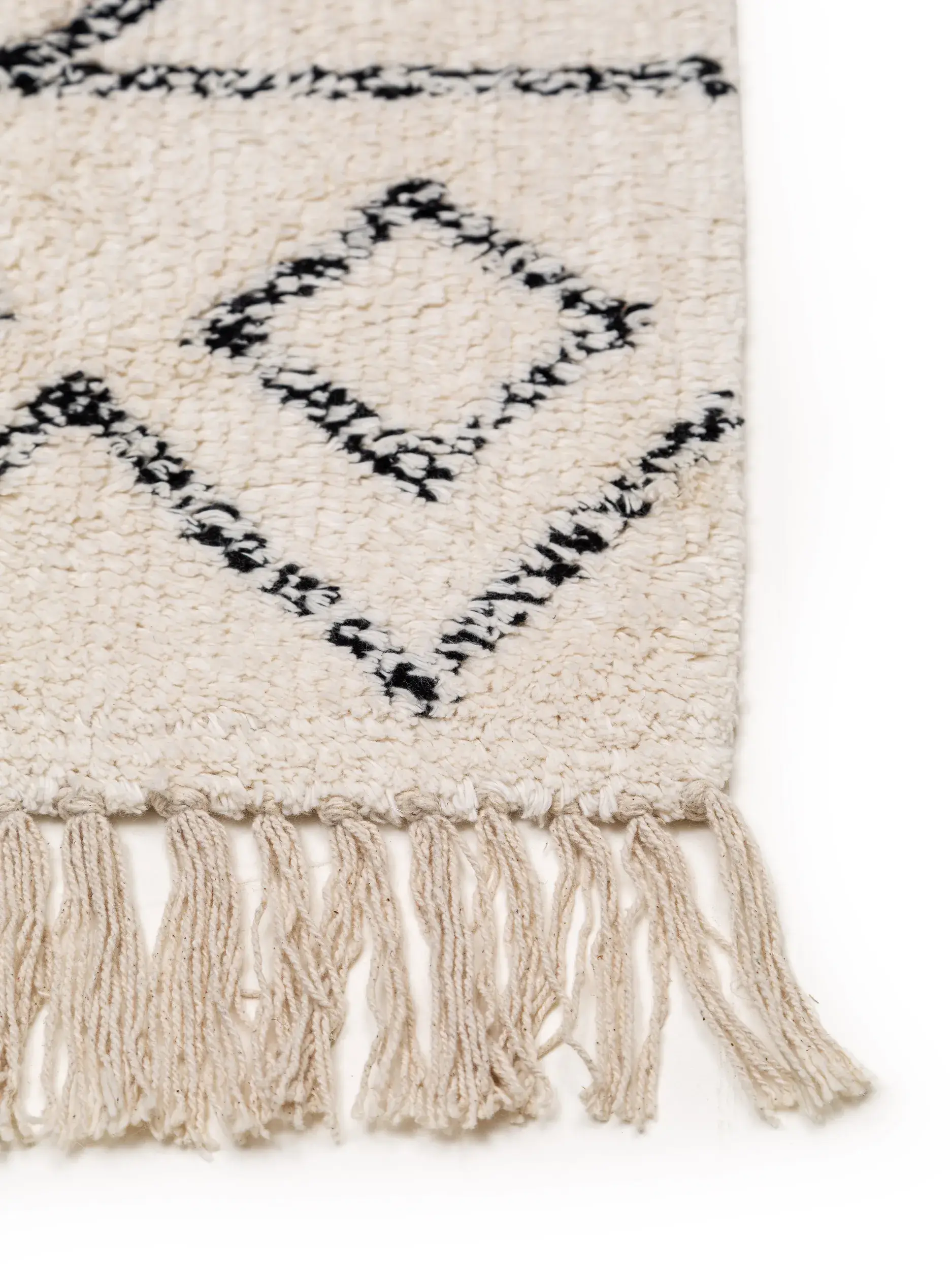 Teppich aus 100% Baumwolle in Beige mit 100% Baumwolle hohem Flor von benuta Nest