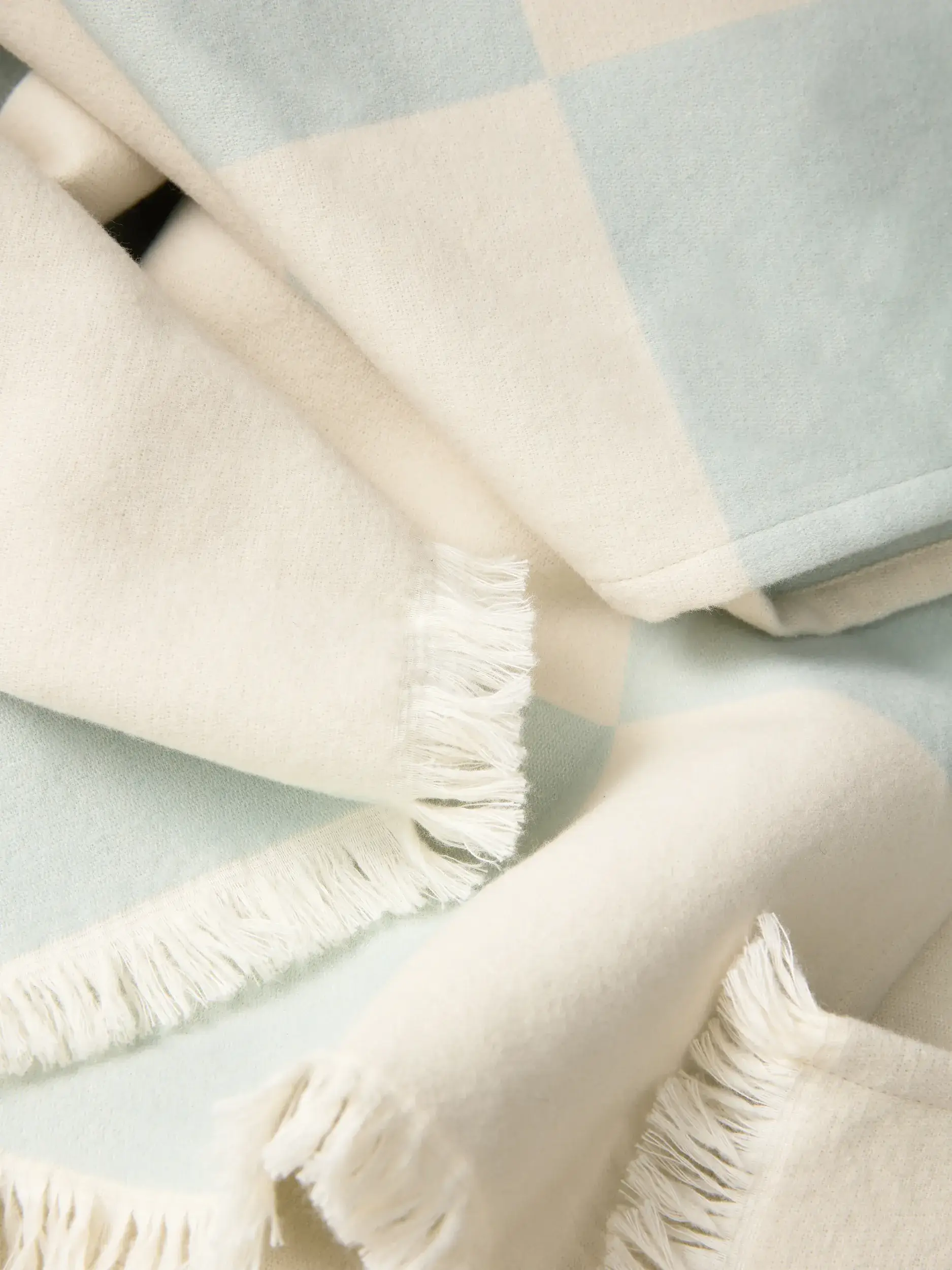 Baumwolldecke Caro Blau im Design Geometrisch aus  von Lytte