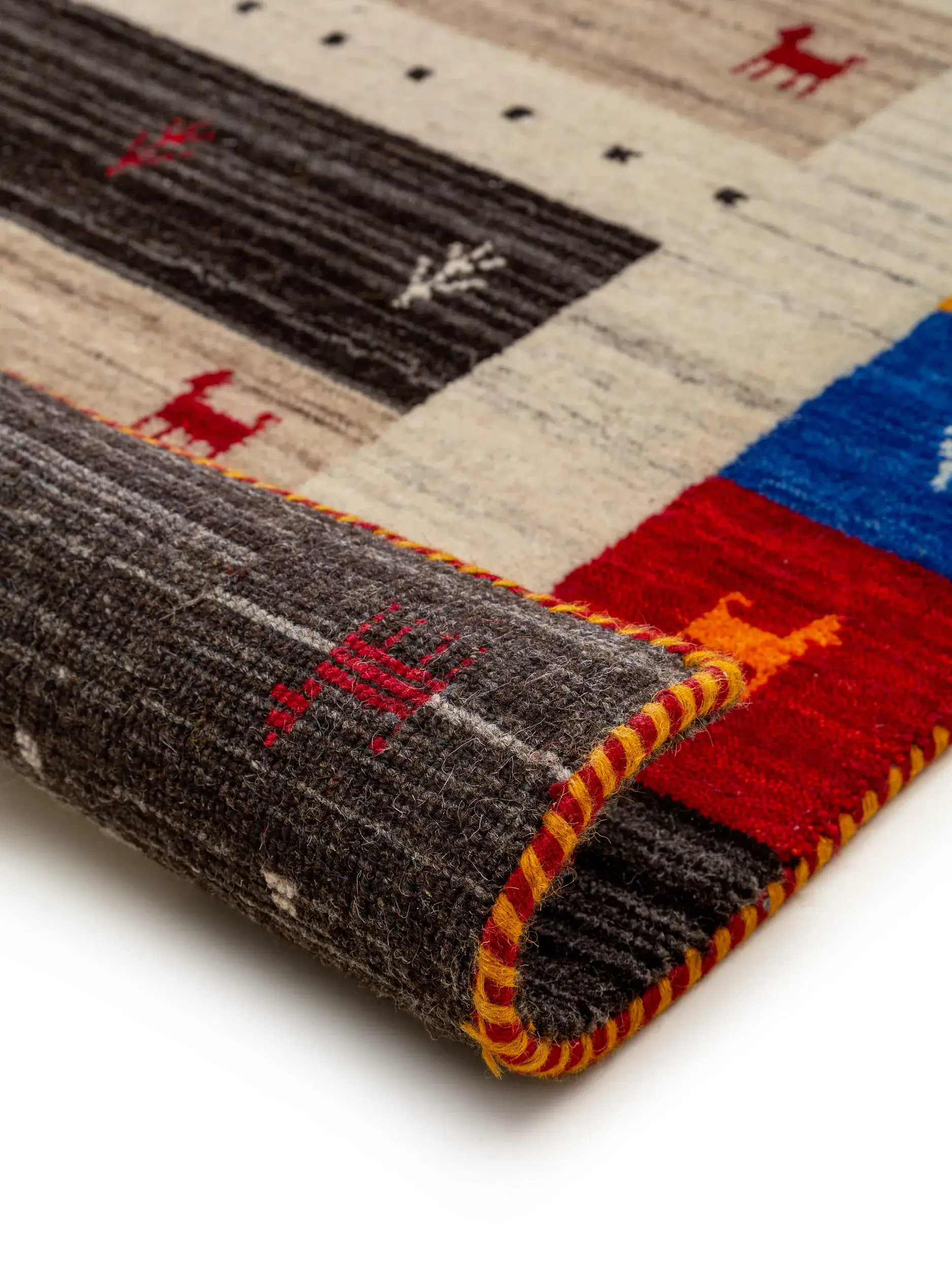 Rug made of 100% Wool in Multicolour with a 100% Wool high pile by benuta Nest