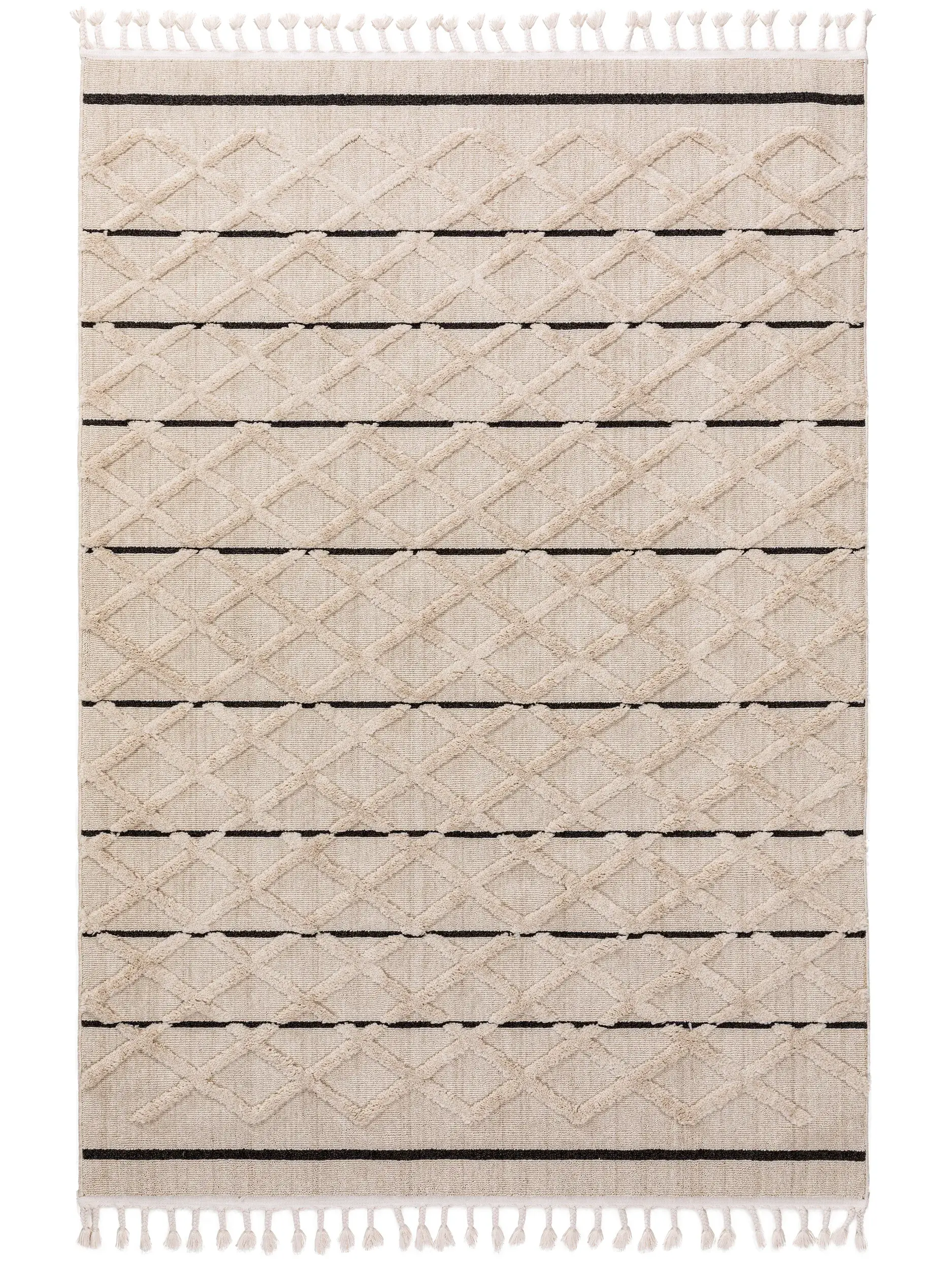 Tappeto di 100% Poliestere in Beige con pelo alto 100% Poliestere da benuta POP