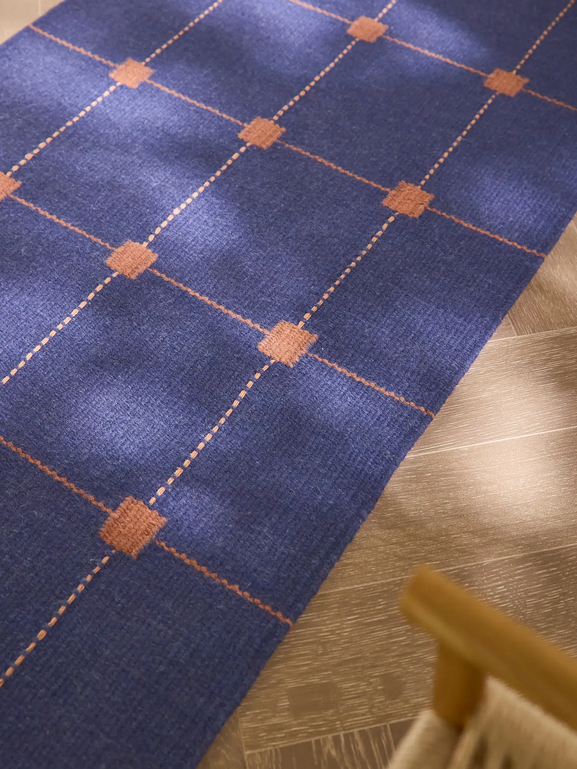 Teppich Grady aus 100% Wolle in Blau von benuta Pure