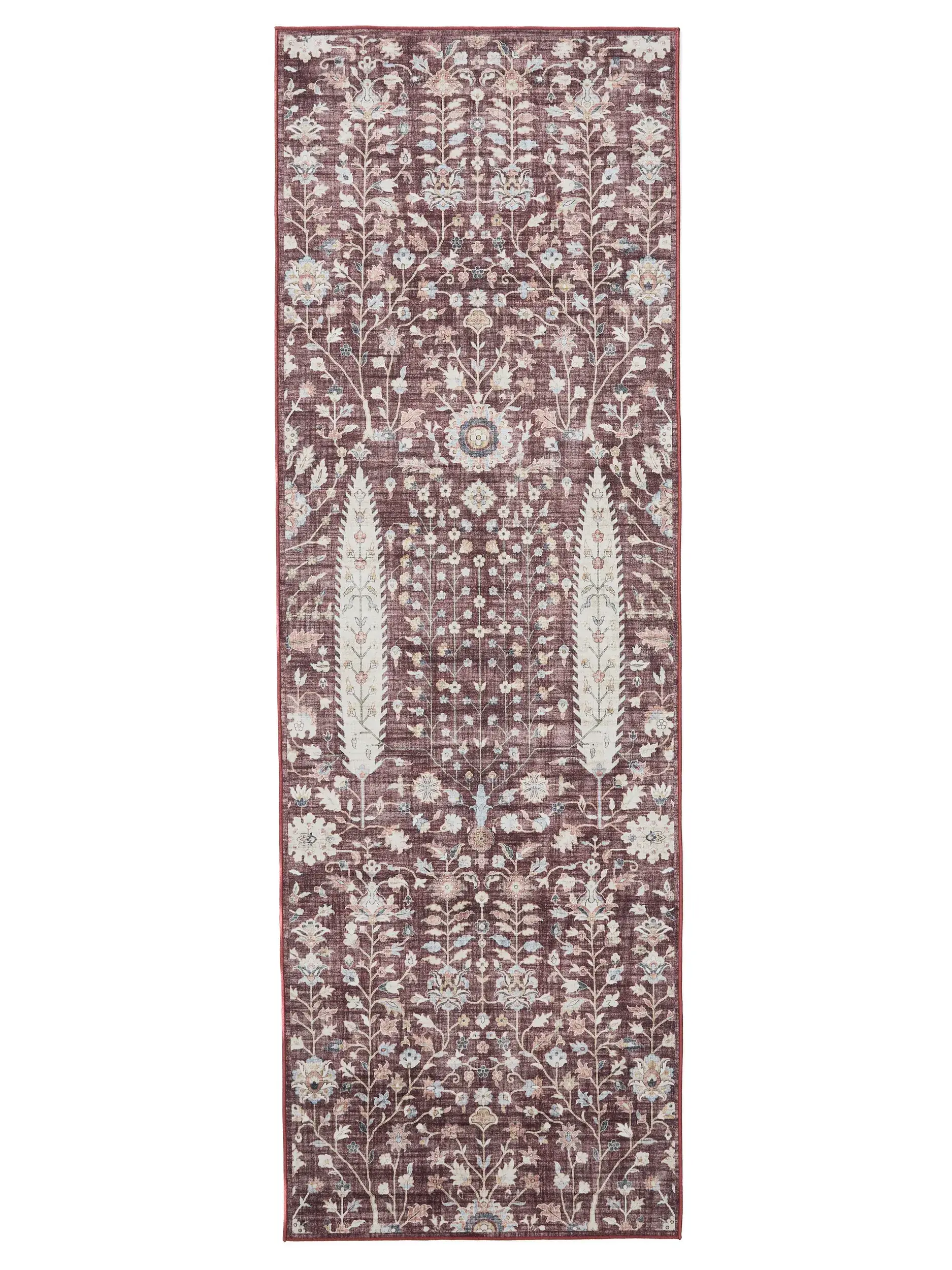 Rug made of 100% Polyester in Red with a 100% Polyester high pile by benuta Basic