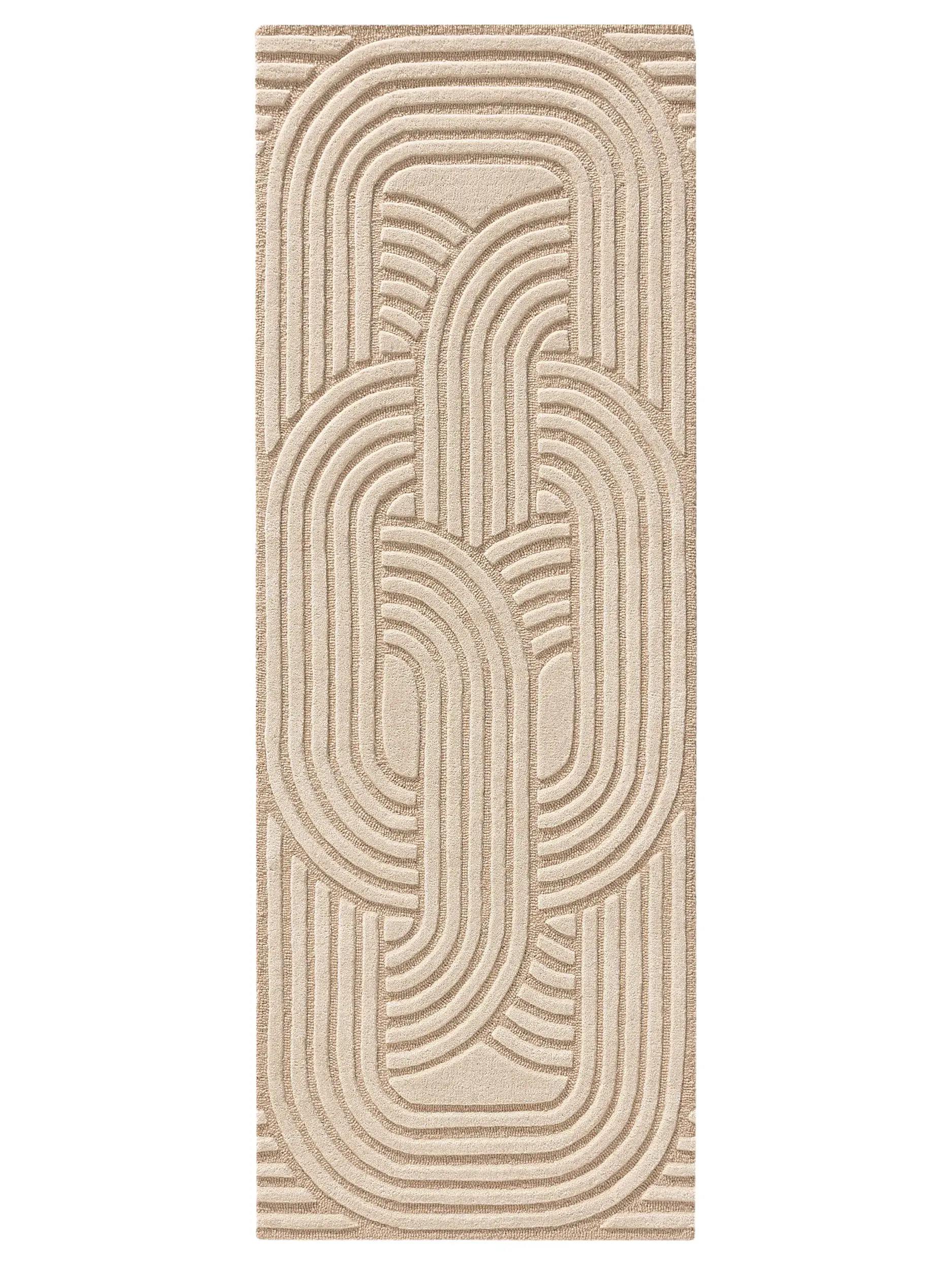 Wollteppich Läufer Nuria Beige von 