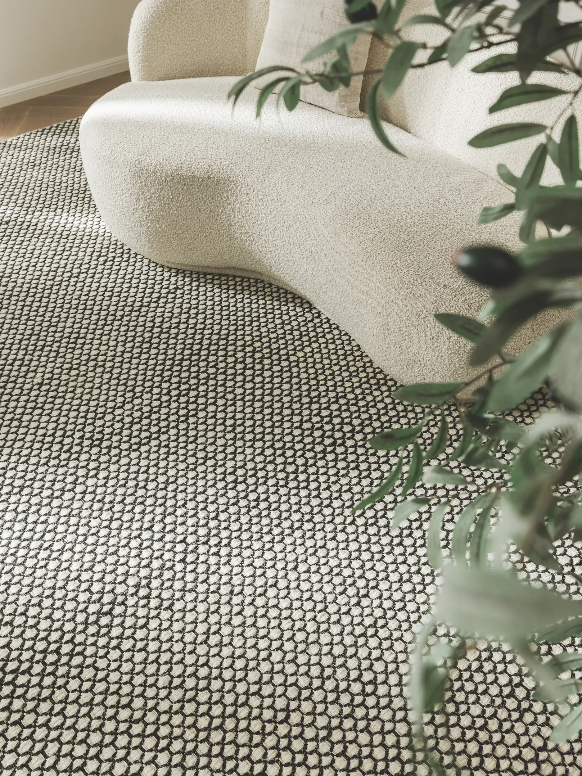 Tappeto di 80% Lana, 20% Cotone in Beige con pelo alto 80% Lana, 20% Cotone da benuta Finest