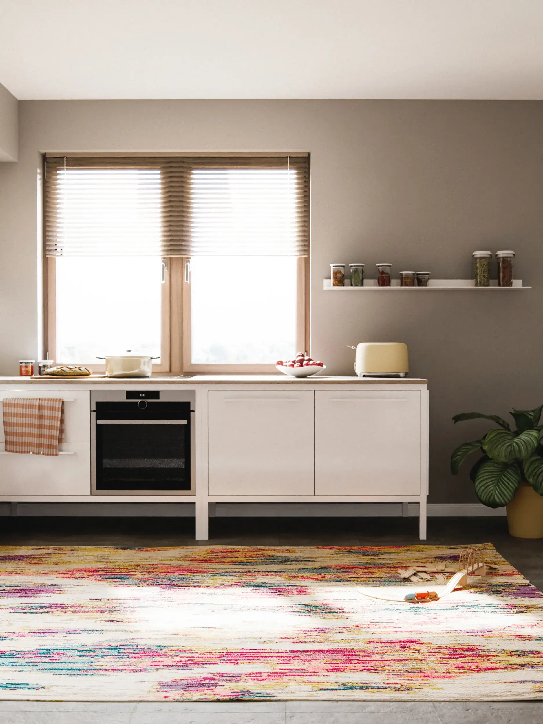 Teppich aus 100% Polypropylen in Multicolor mit 100% Polypropylen hohem Flor von benuta Nest