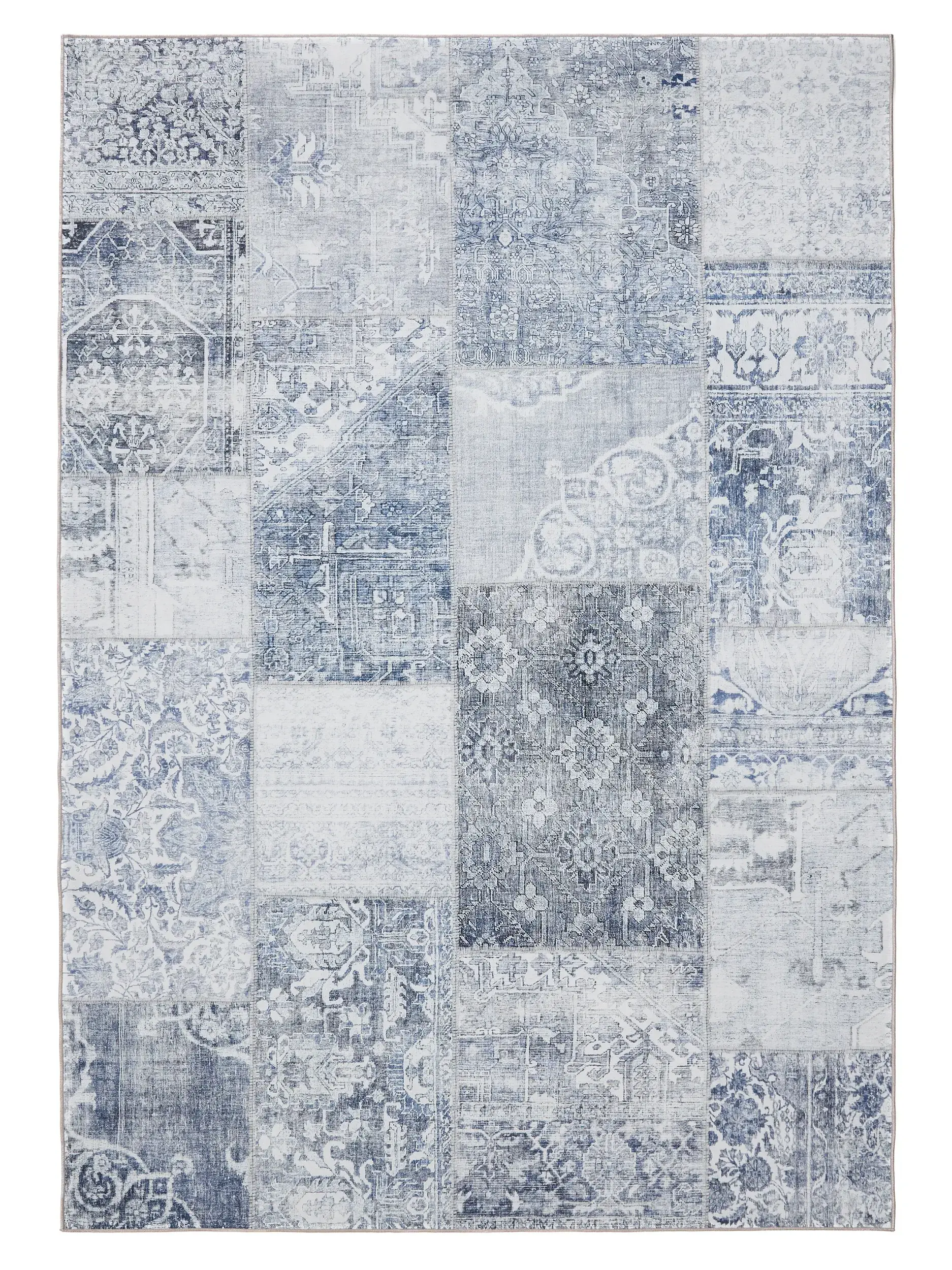 Rug made of 100% Polyester in Blue with a 100% Polyester high pile by benuta Basic