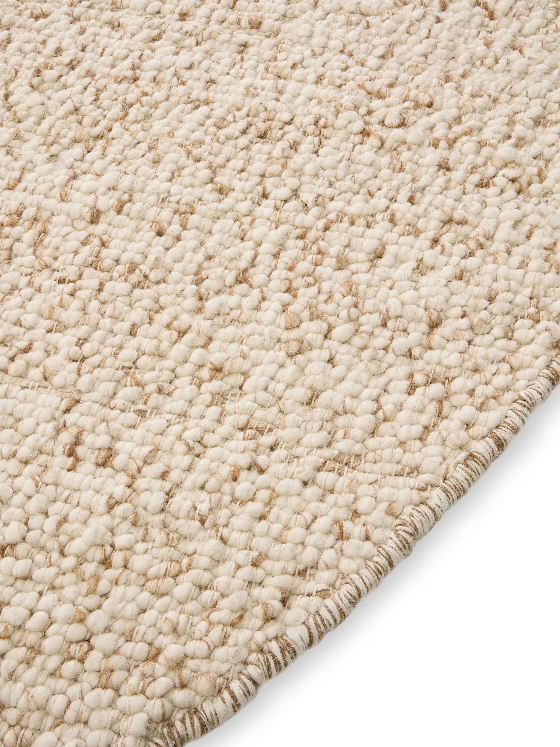 Matta Patch av 70% Ull, 15% Jute, 15% Bomull i Brun från benuta pure