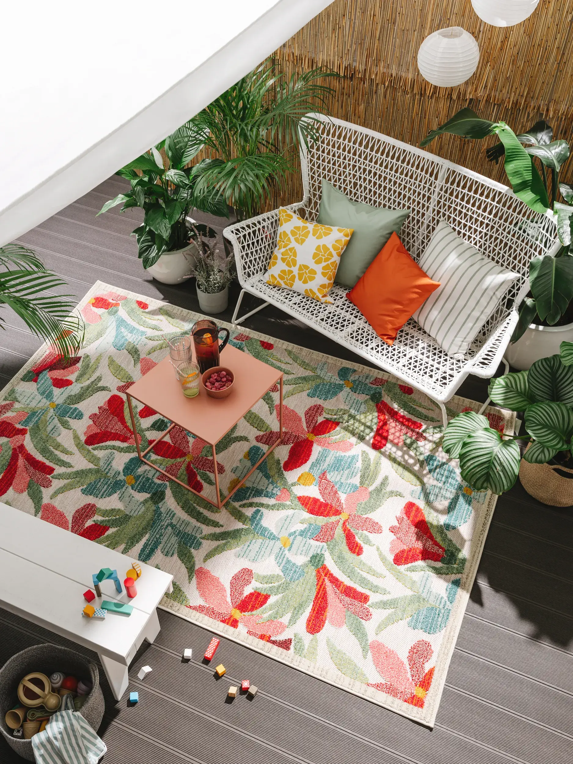 Teppich aus 100% Polypropylen in Multicolor mit 100% Polypropylen hohem Flor von benuta Nest