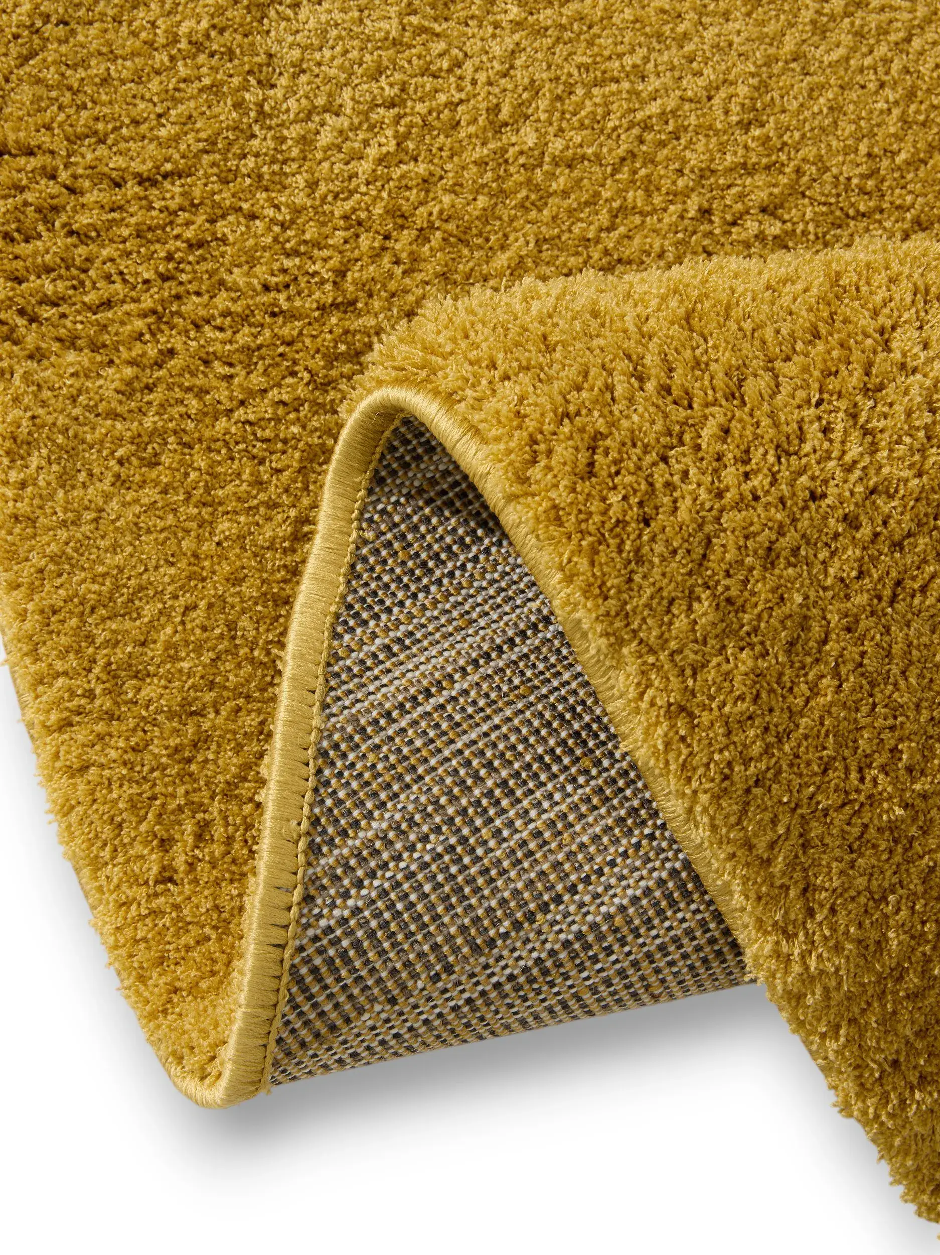 Teppich aus 100% Polyester in Gelb mit 100% Polyester hohem Flor von benuta Nest