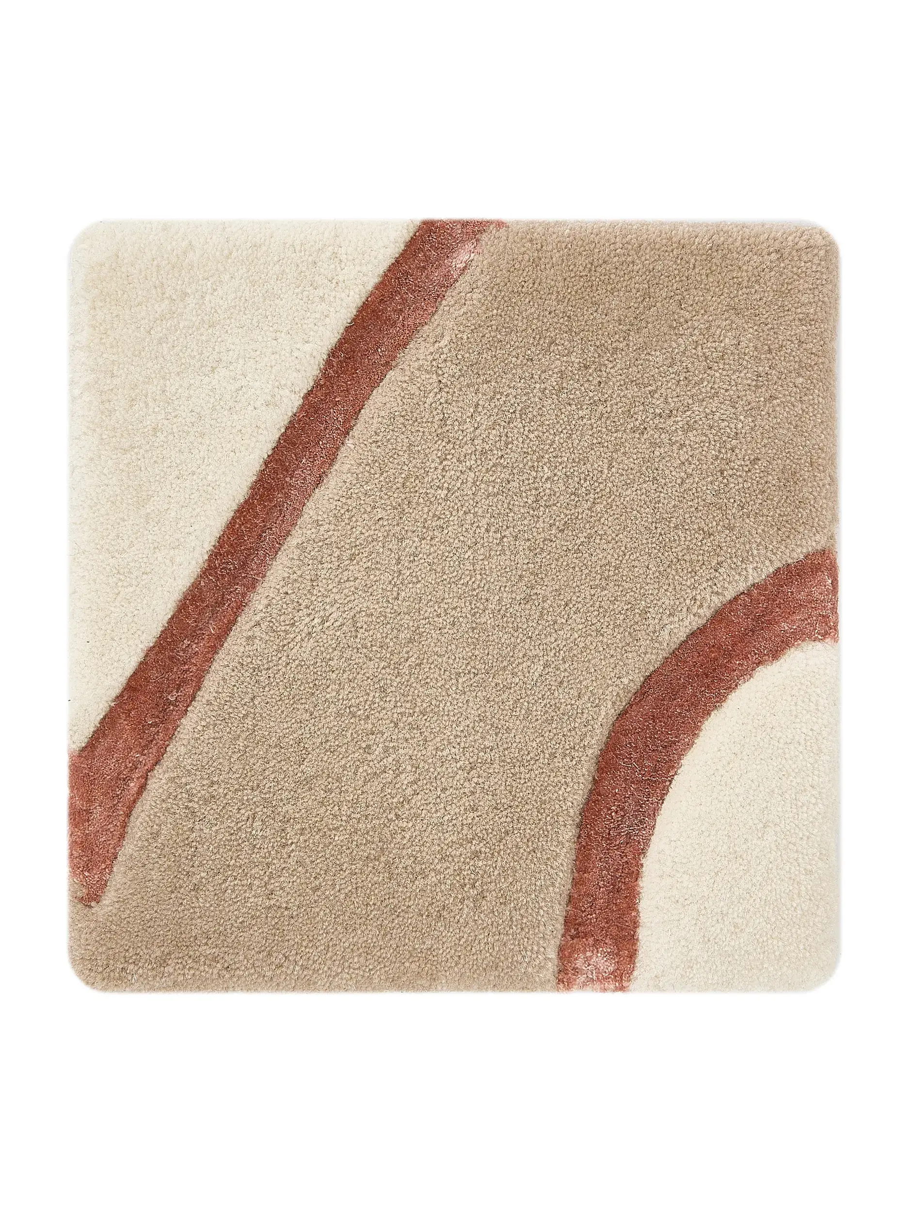Tapis Keith en 90% Laine, 10% Lyocell (Tencel™) en Beige de benuta Finest