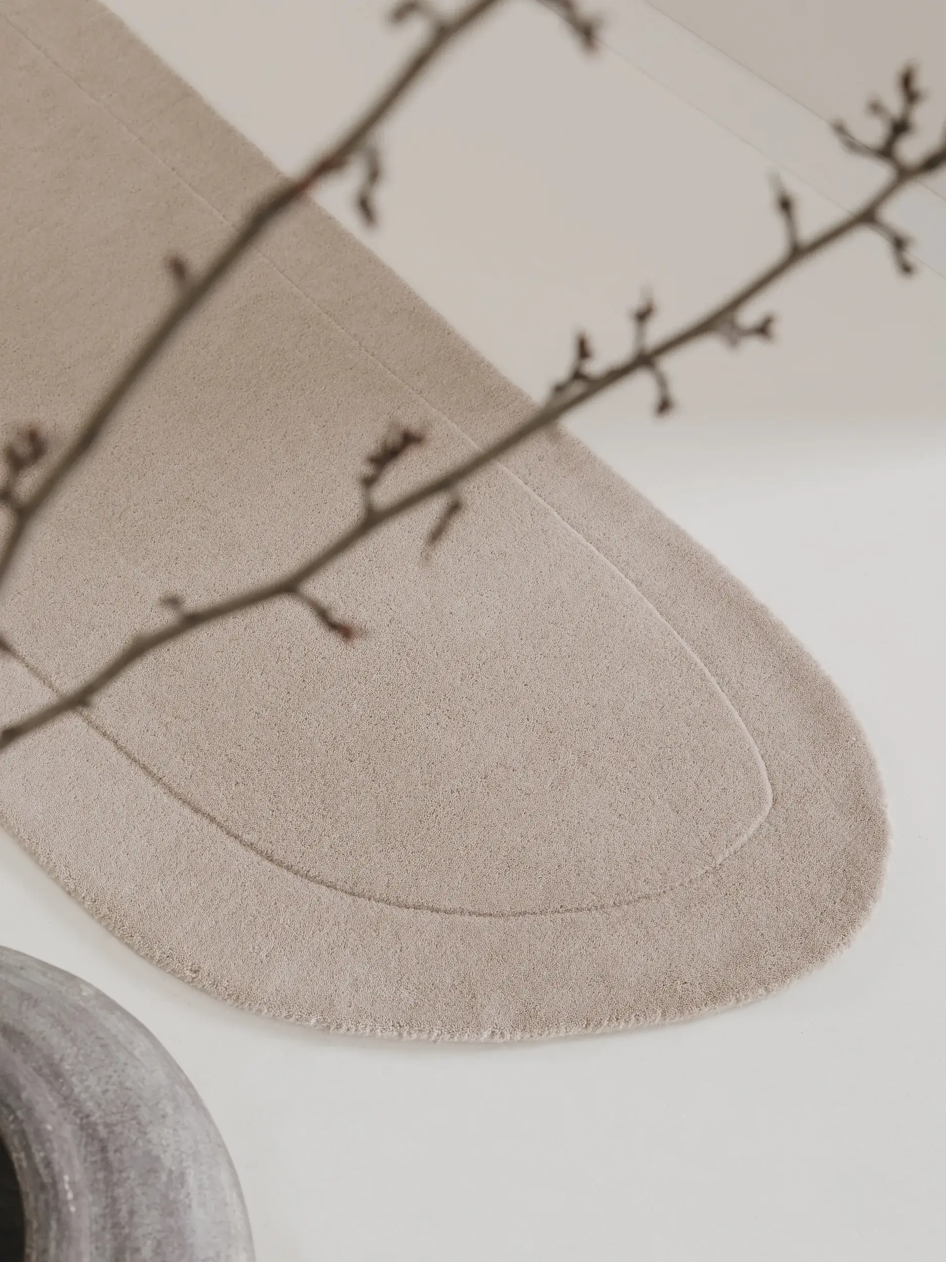 Rug made of 100% Wolle in Beige with a 100% Wolle high pile by benuta Pure