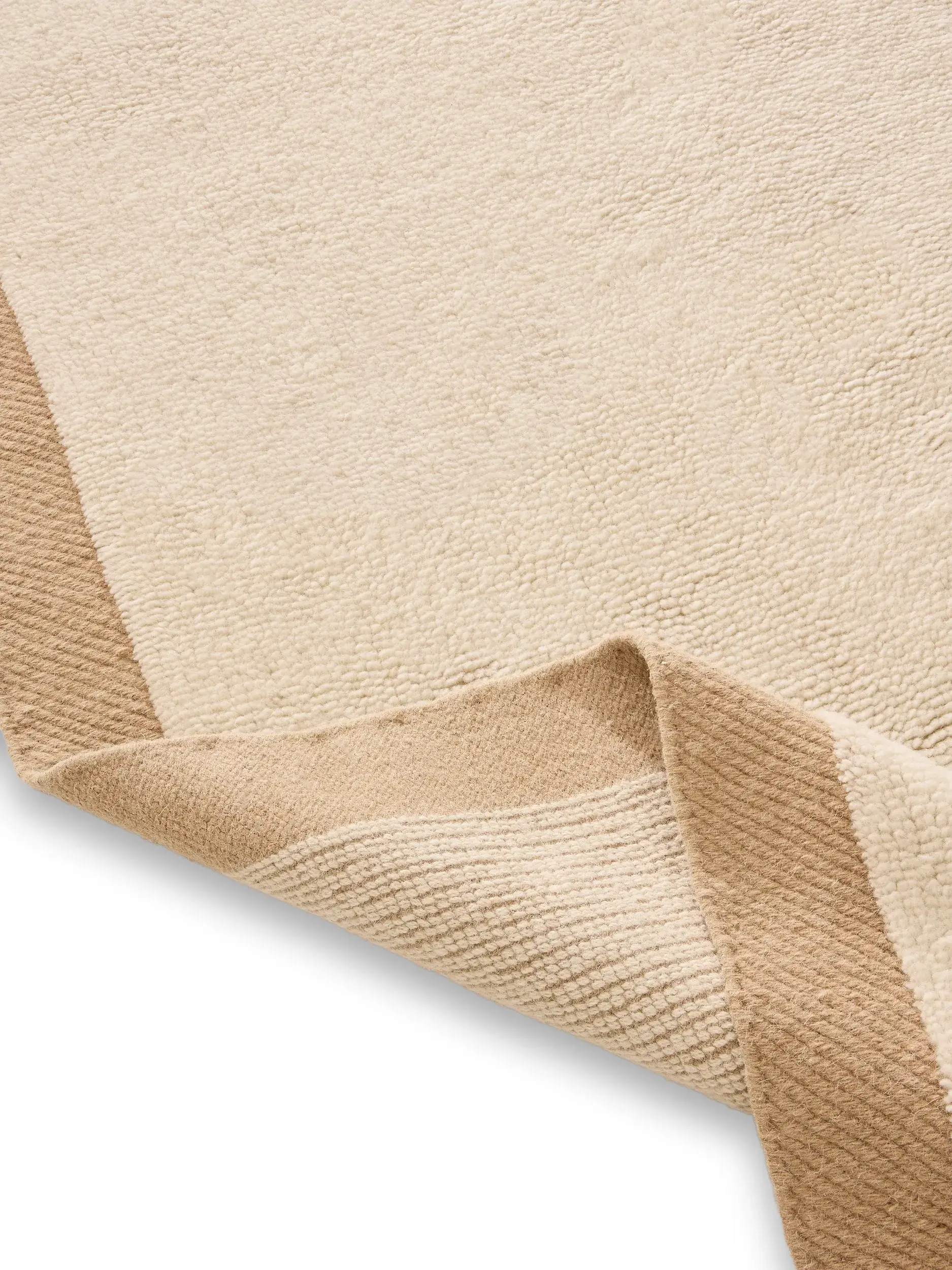 Matta Franco av 50% Ull, 50% Ull (från Nya Zeeland) i Beige från benuta pure