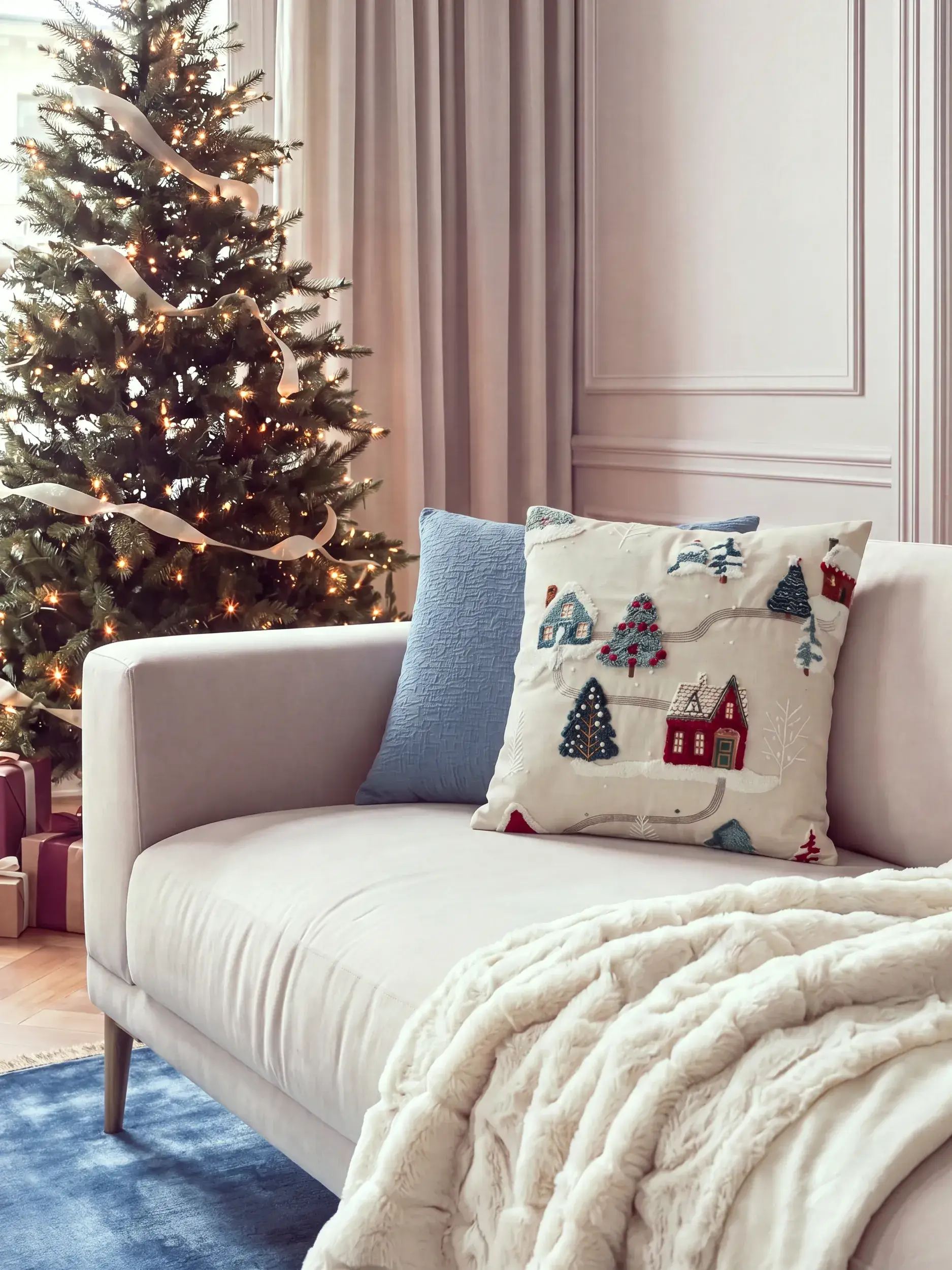 Kerstkussen Joyful Wit van benuta