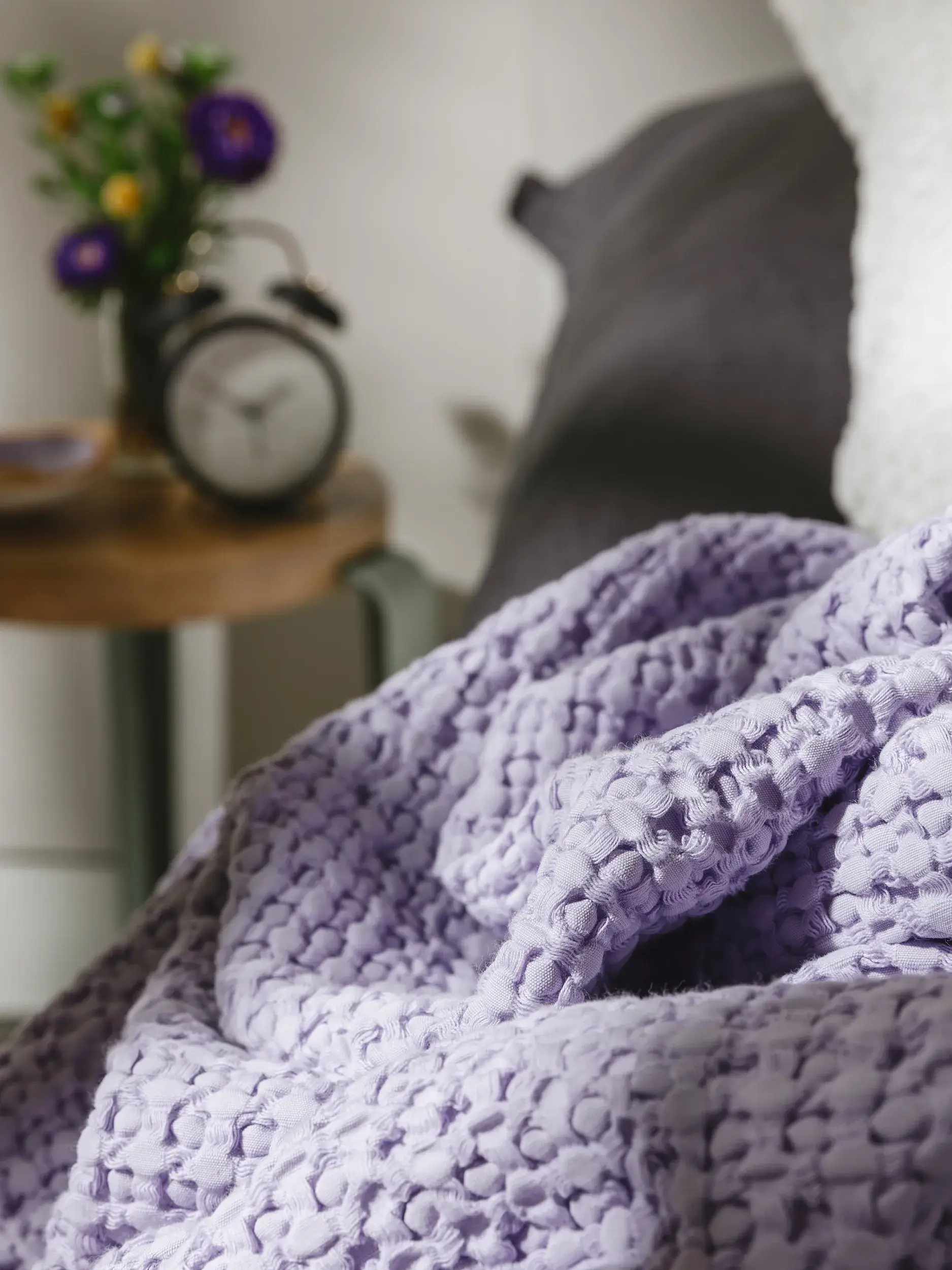 Baumwolldecke Cloe Lila im Design  aus  von benuta