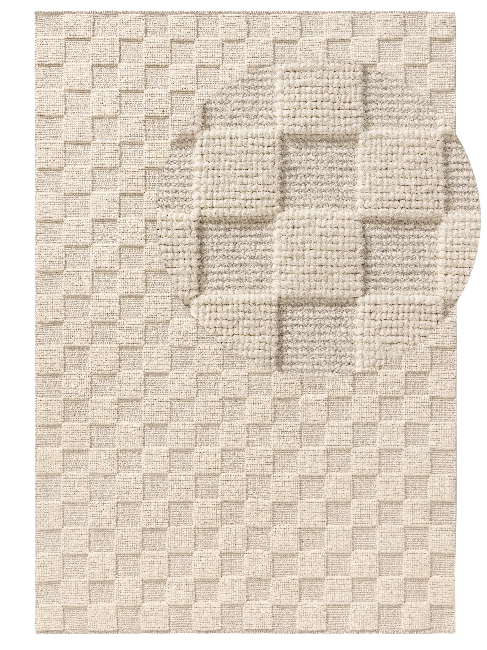 Alfombra de 60% Lana, 40% Algodón en Beige con un pelo de {{Placeholder_Pile Height}} de altura de benuta pure