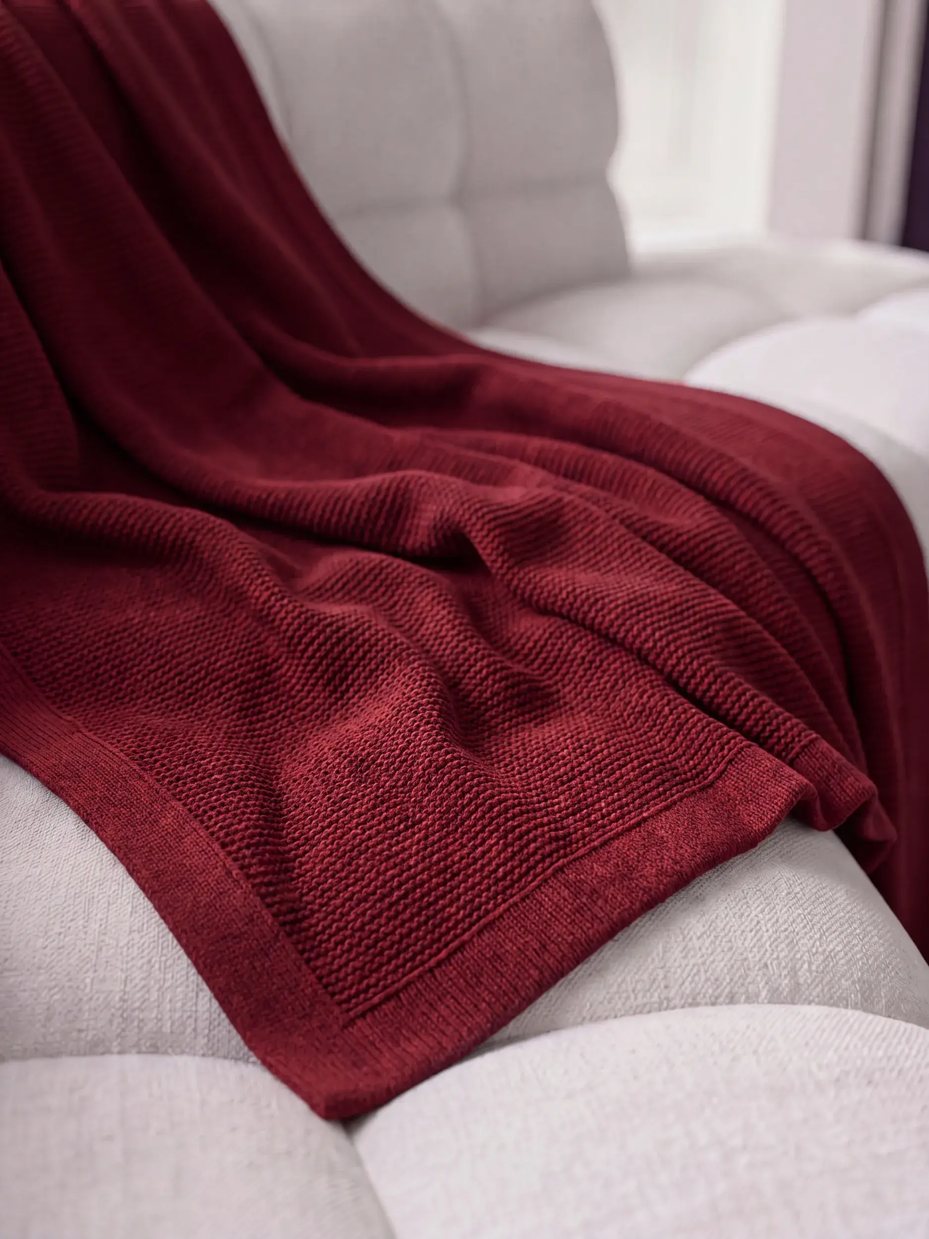 Katoenen deken Helma Rood van benuta Pure