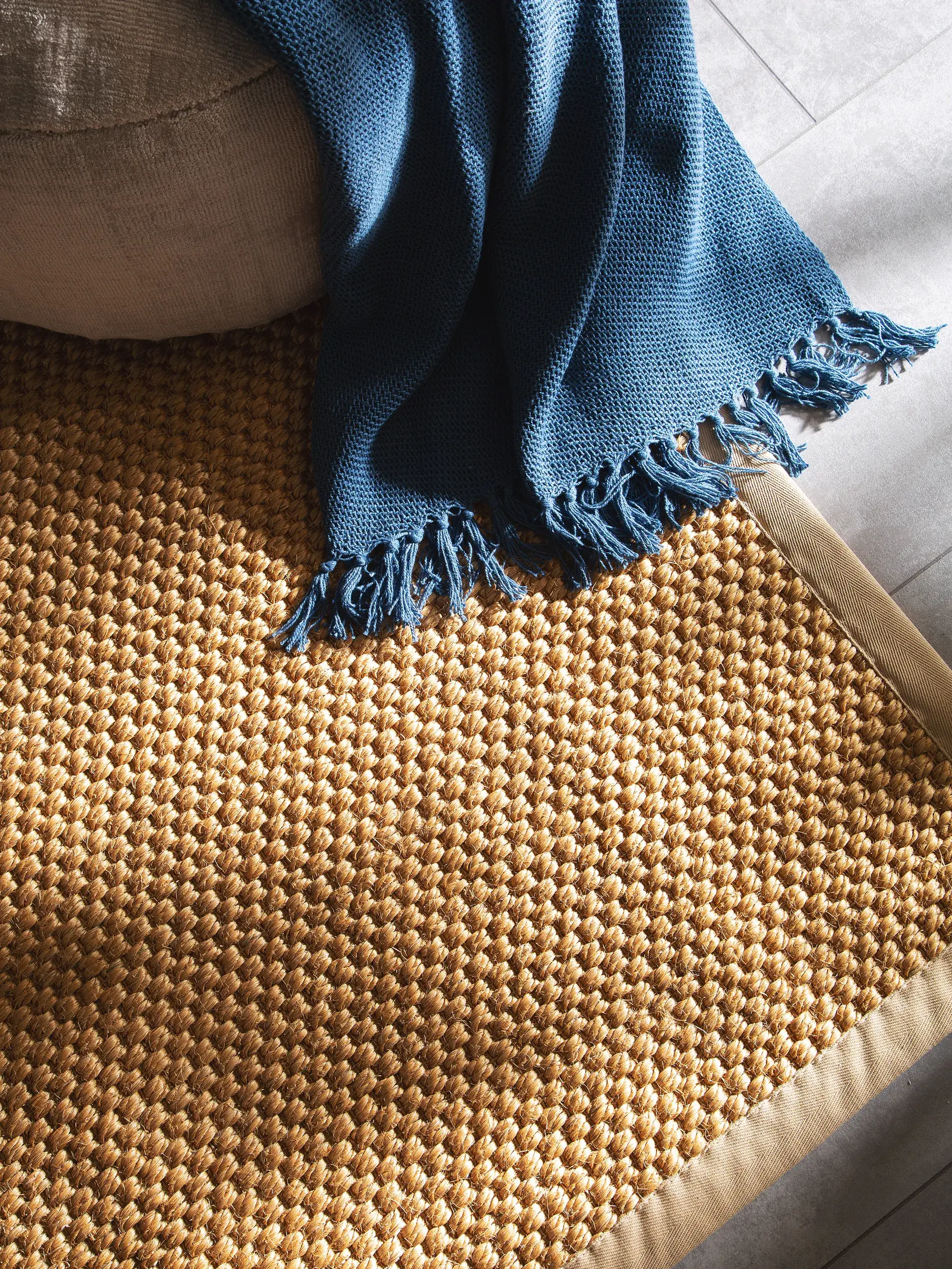 Teppich aus 100% Sisal in Beige mit 100% Sisal hohem Flor von benuta Pure