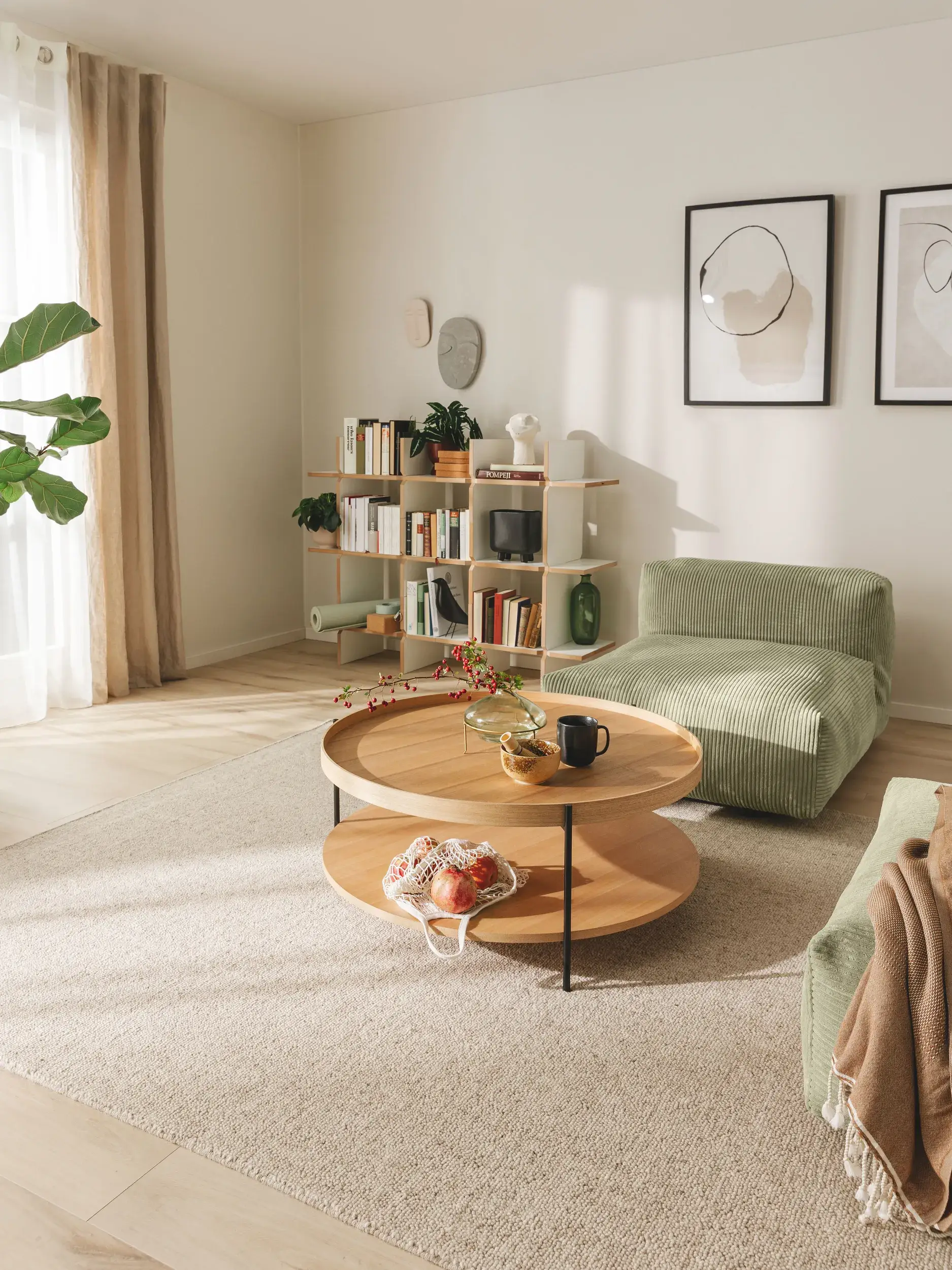 Teppich aus 80% Wolle, 20% Baumwolle in Beige mit 80% Wolle, 20% Baumwolle hohem Flor von benuta Pure