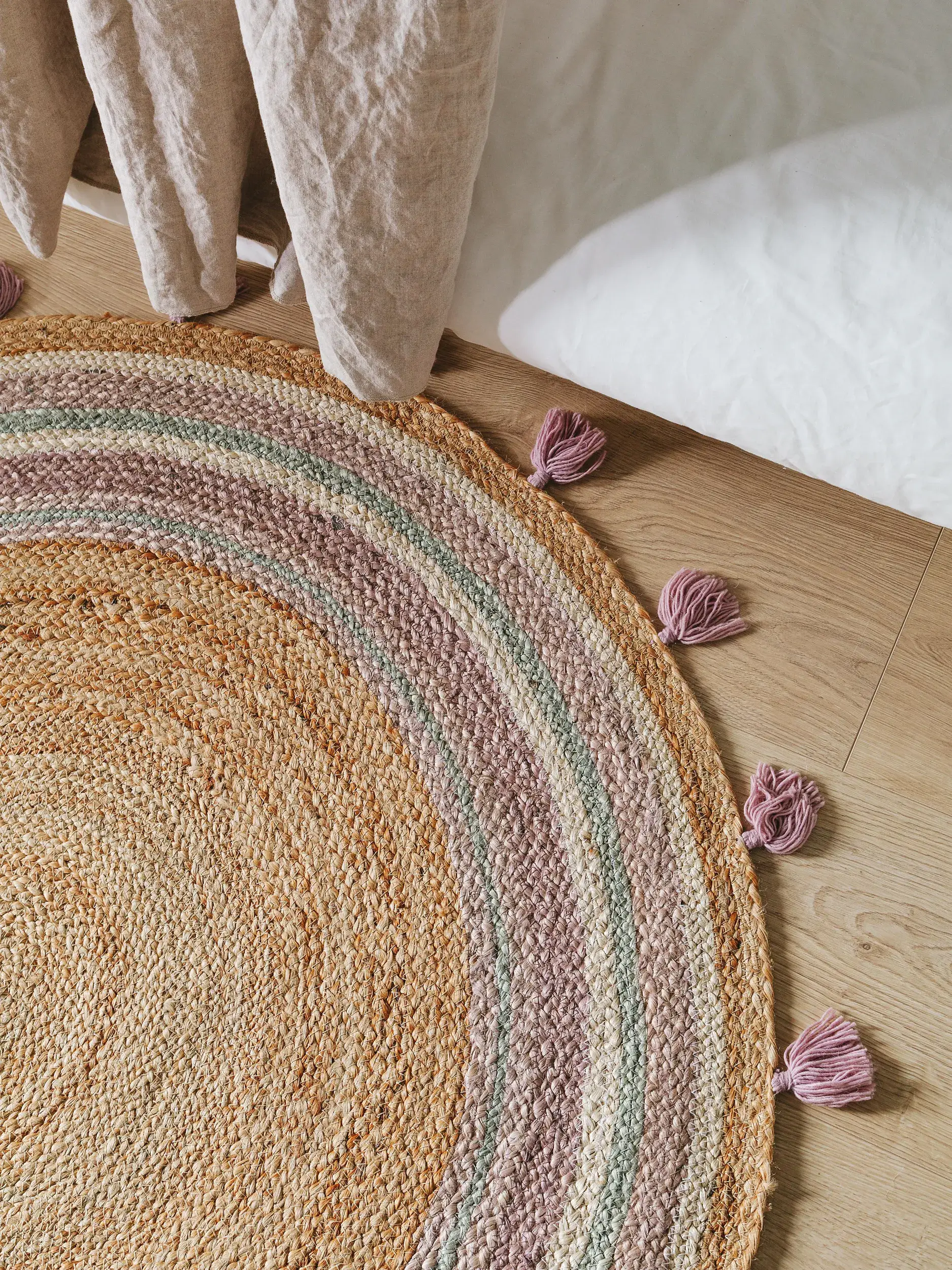 Teppe av 100% Jute i Multicolor med 100% Jute høy lugg fra Lytte
