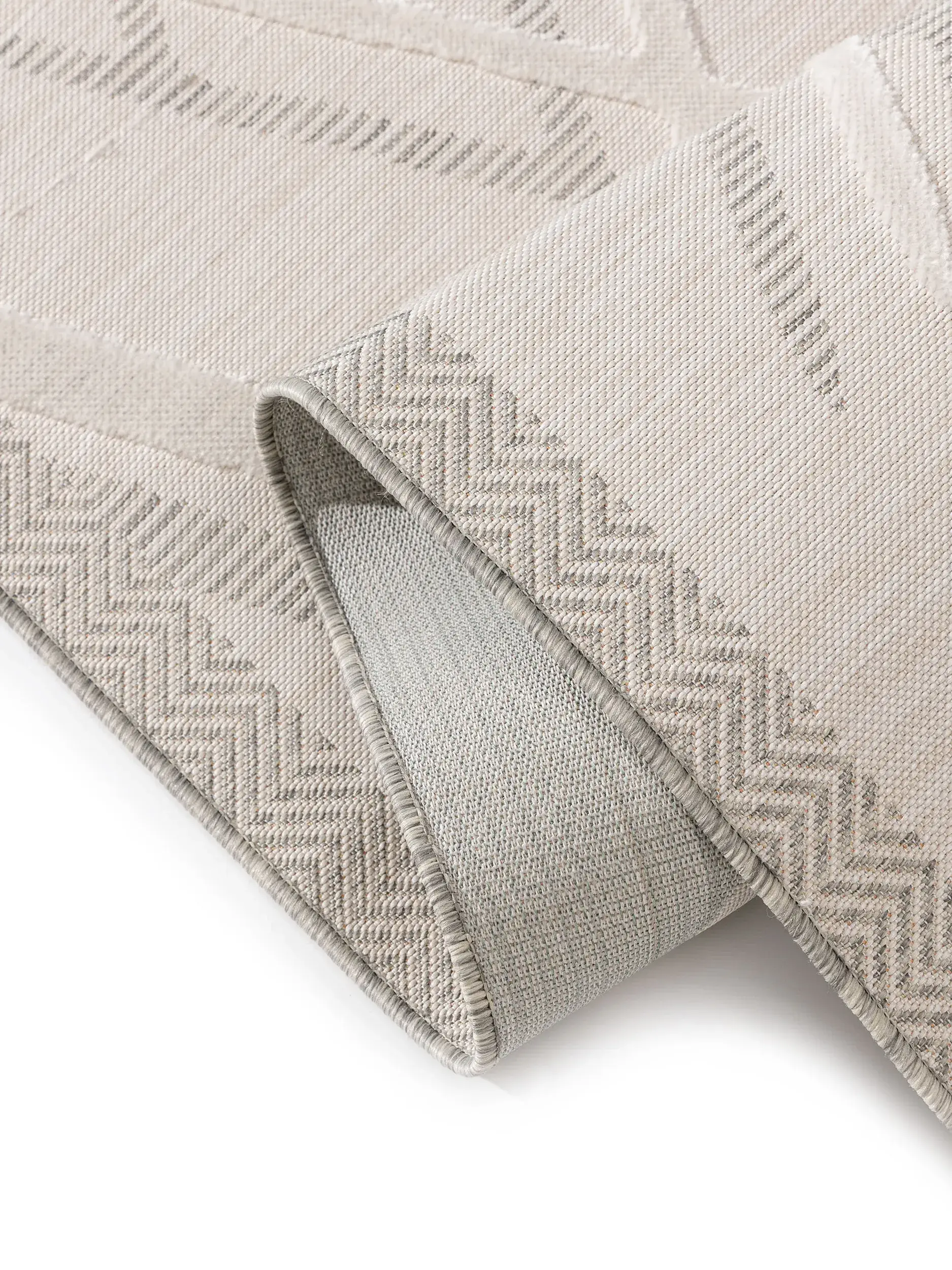 Teppich aus 100% Polypropylen in Weiß mit 100% Polypropylen hohem Flor von benuta Basic