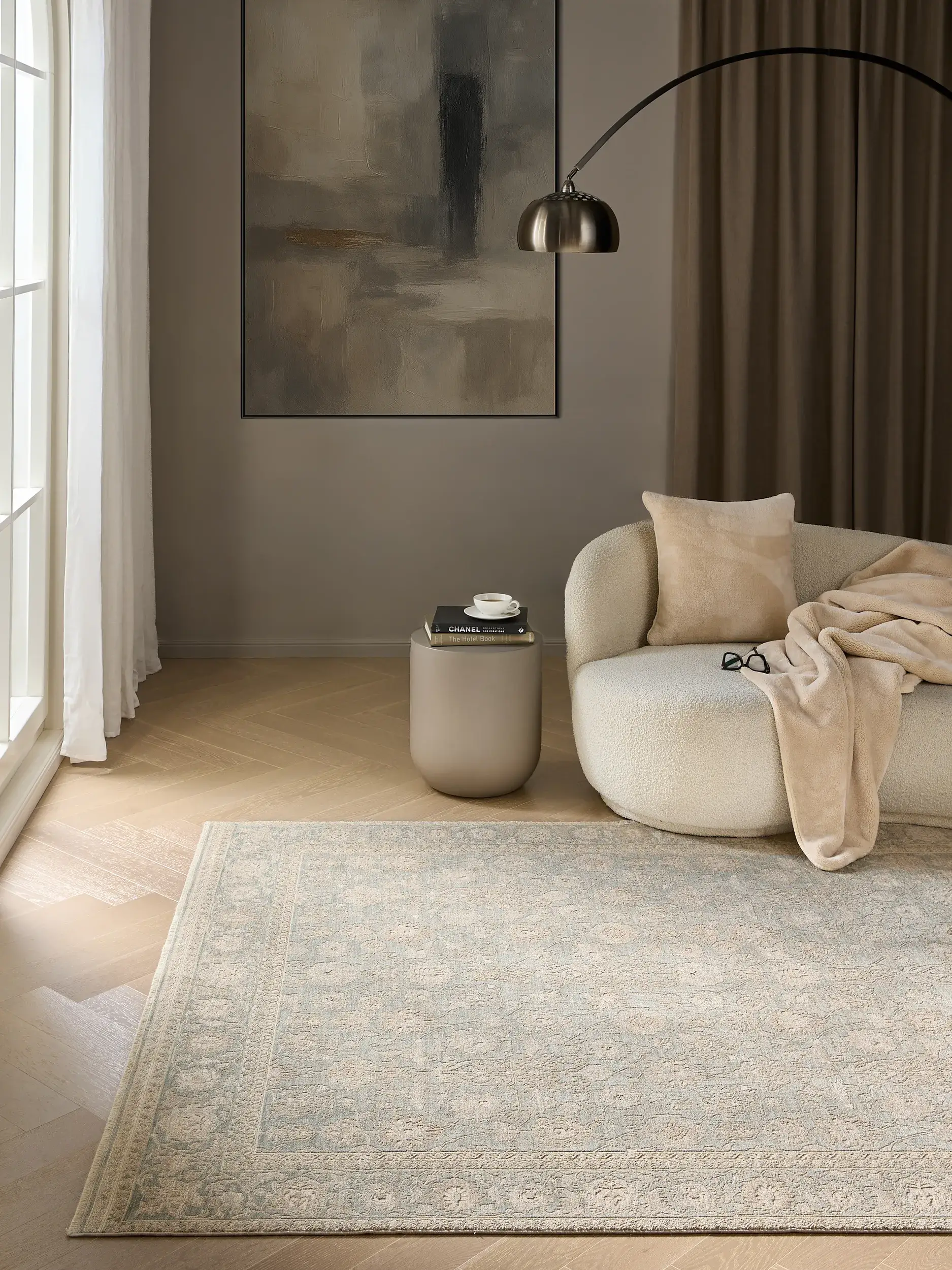 Tappeto Aria di 90% Poliestere, 10% Viscosa in Grigio di benuta Finest