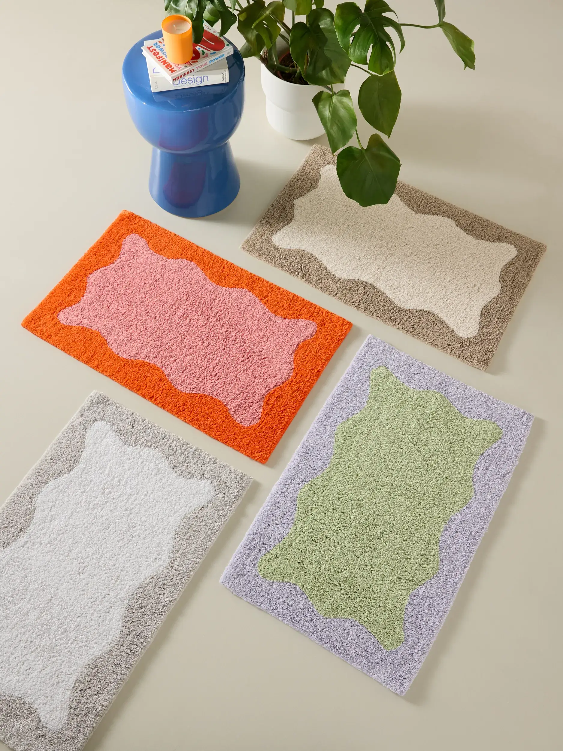 Badematte Cara Grün/Lila von benuta Pop