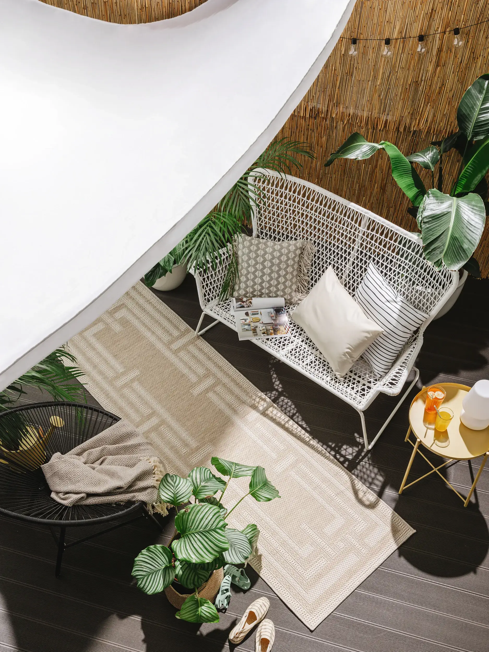 Rug made of 100% Polypropylen in Beige with a 100% Polypropylen high pile by benuta Nest