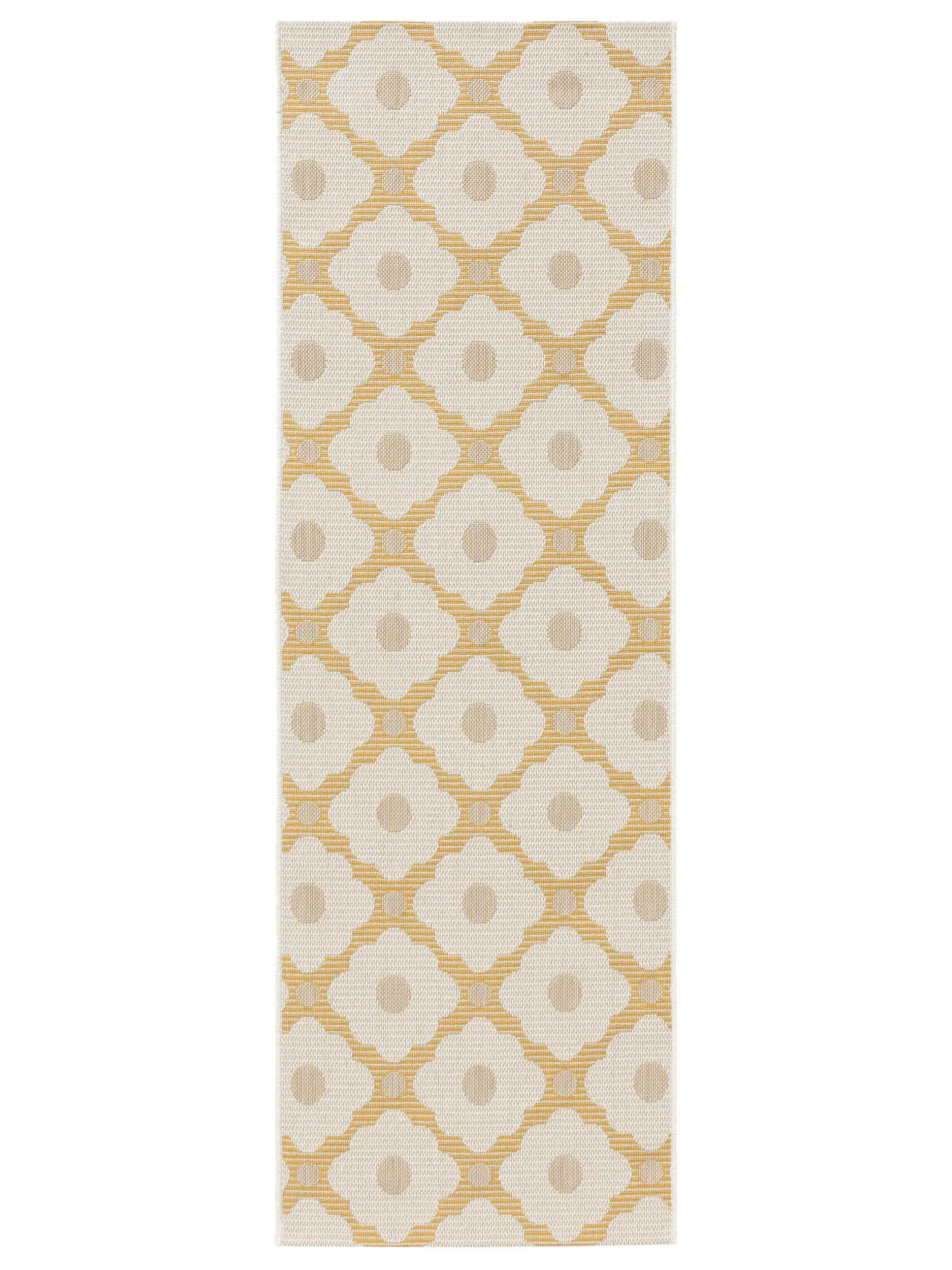 Teppich aus 100% Polyester (recyceltes PET) in Gelb mit 100% Polyester (recyceltes PET) hohem Flor von benuta Nest