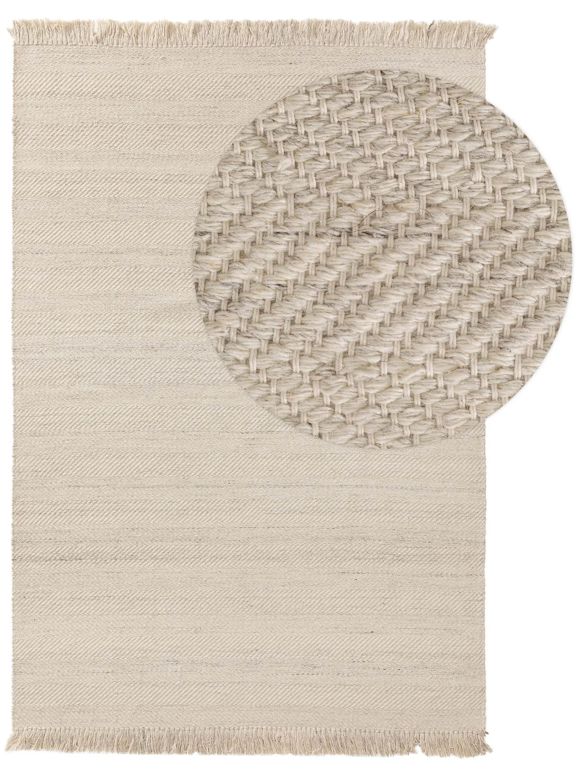 Matto 60% Wolle, 20% Baumwolle, 20% Polyestera värissä Beige 60% Wolle, 20% Baumwolle, 20% Polyester korkealla nukalla merkiltä benuta Pure