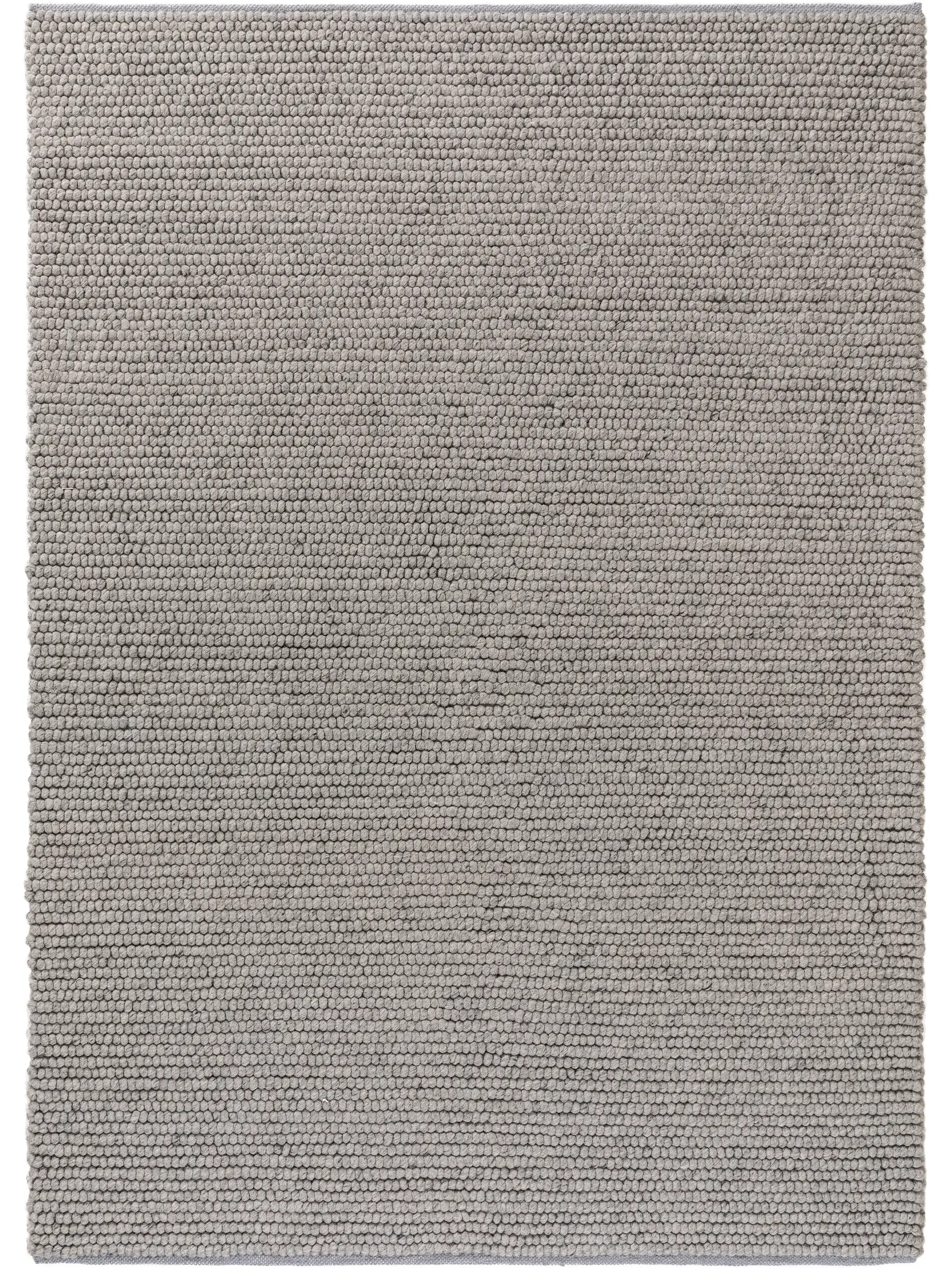 Teppich aus 70% Wolle, 30% Polyester in Grau mit 70% Wolle, 30% Polyester hohem Flor von benuta Pure