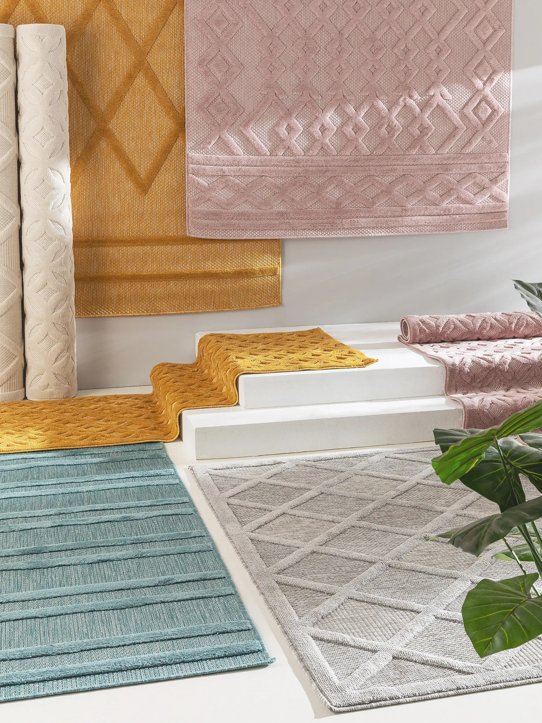 Rug made of 100% Polypropylen in Beige with a 100% Polypropylen high pile by benuta Nest