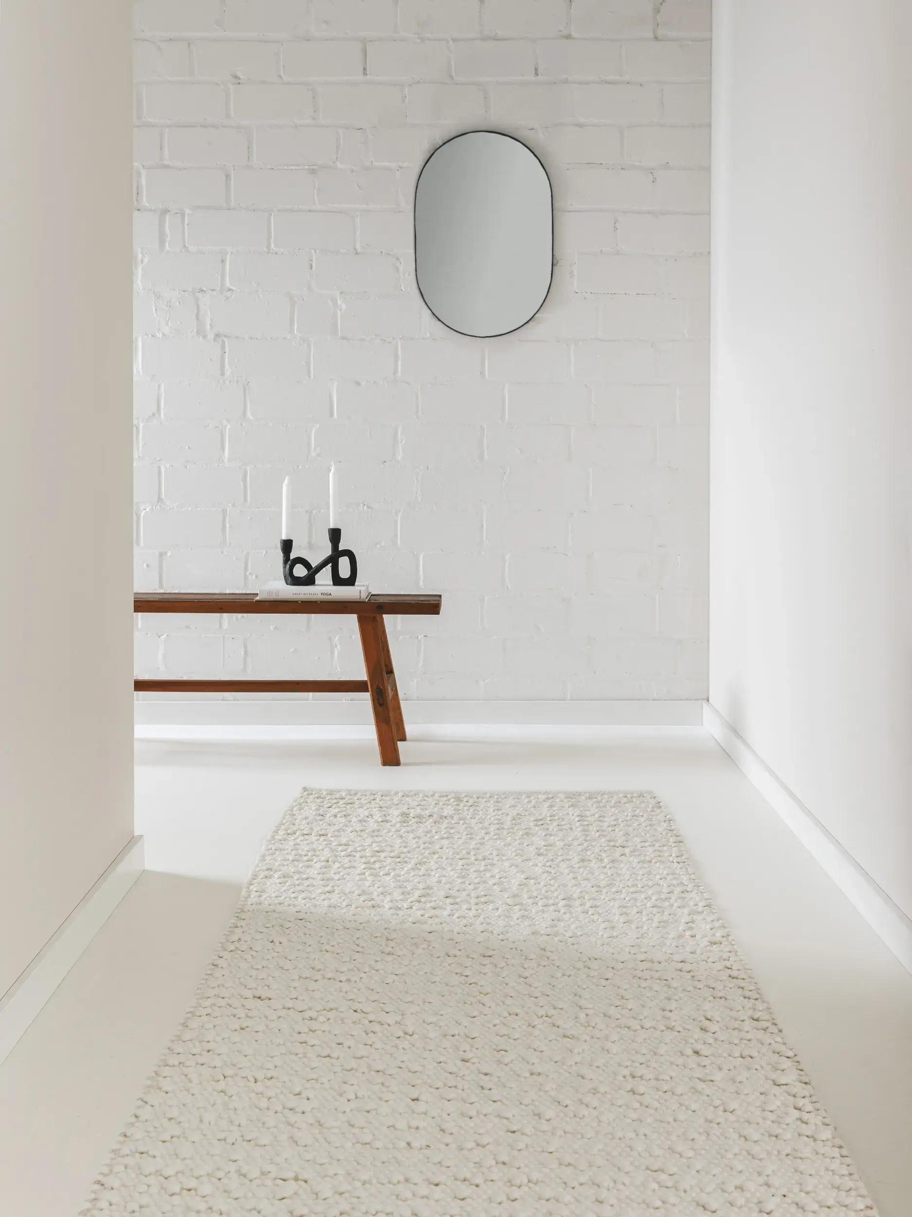 Teppich aus 70% Wolle, 15% Jute, 15% Baumwolle in Beige mit 70% Wolle, 15% Jute, 15% Baumwolle hohem Flor von benuta Pure