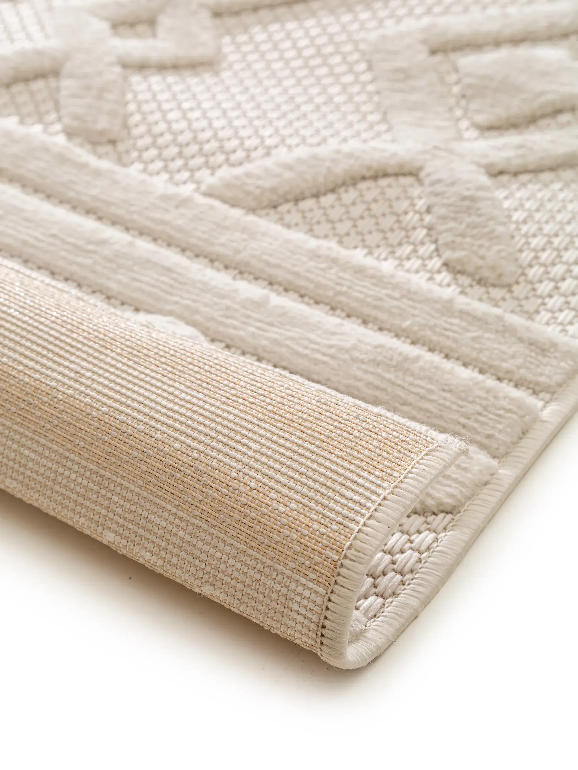 Teppe av 100% Polypropylen i Beige med 100% Polypropylen høy lugg fra benuta Nest