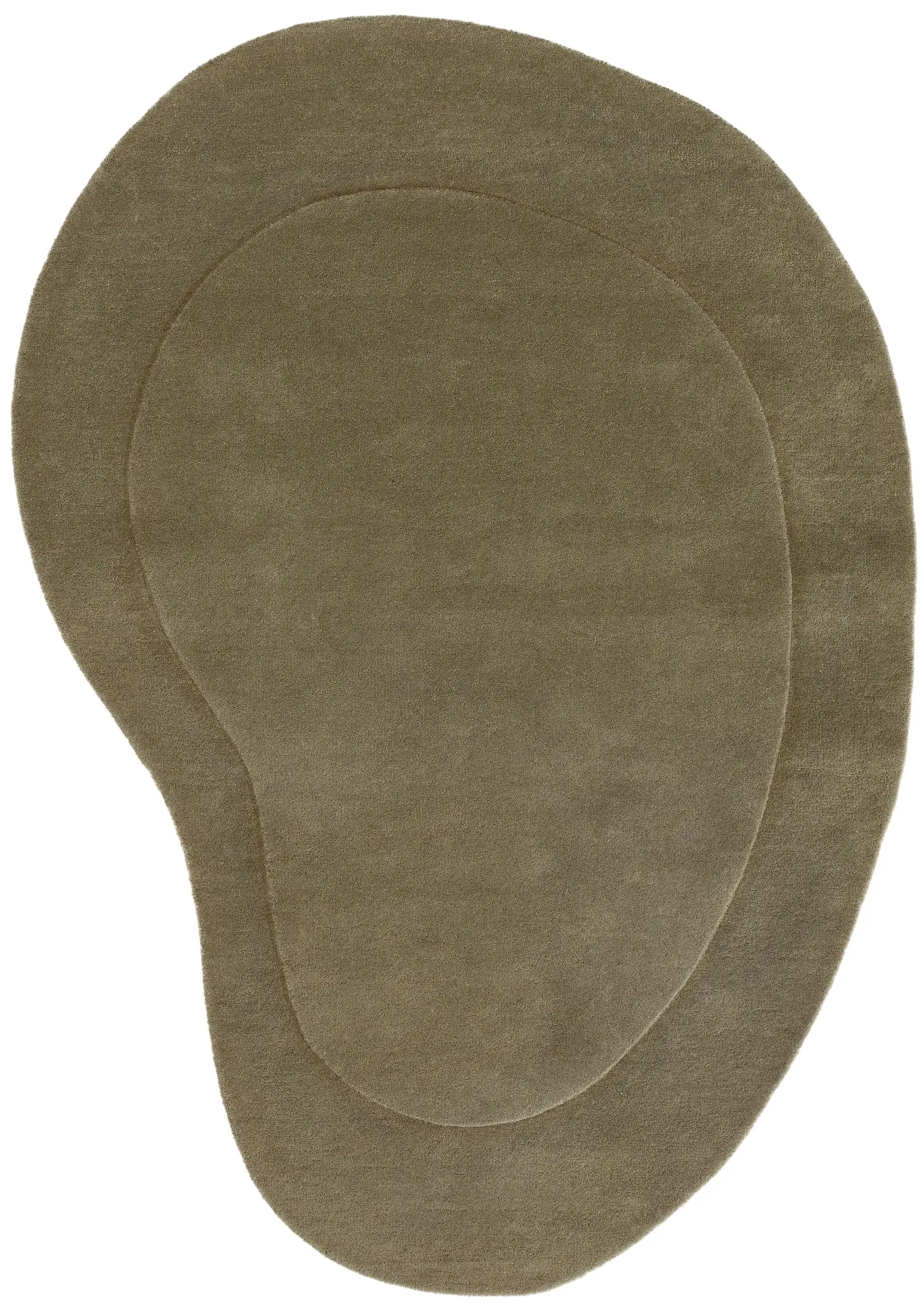 Rug made of 100% Wolle in Grün with a 100% Wolle high pile by benuta Pure