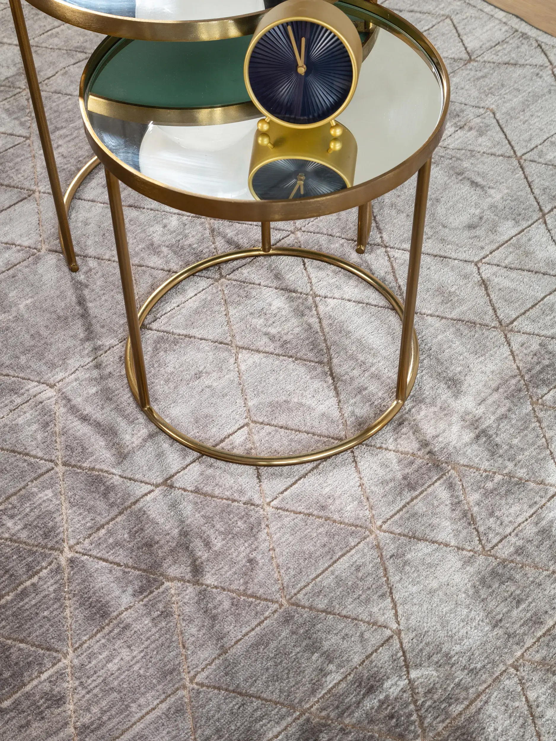 Rug made of 100% Polyester in Grey with a 100% Polyester high pile by benuta