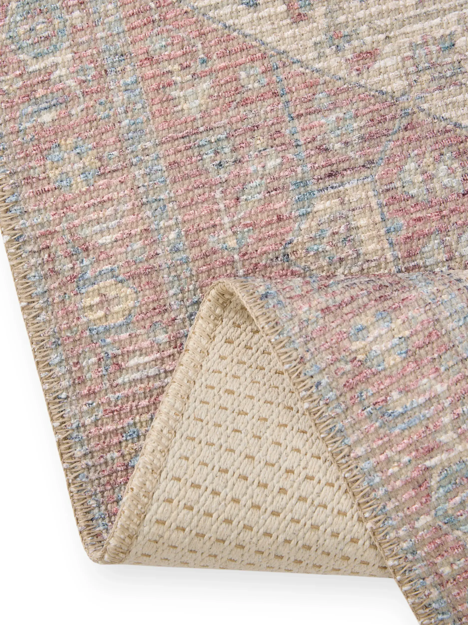 Rug made of 50% Polyester, 50% Polycotton in Beige with a 50% Polyester, 50% Polycotton high pile by benuta Nest