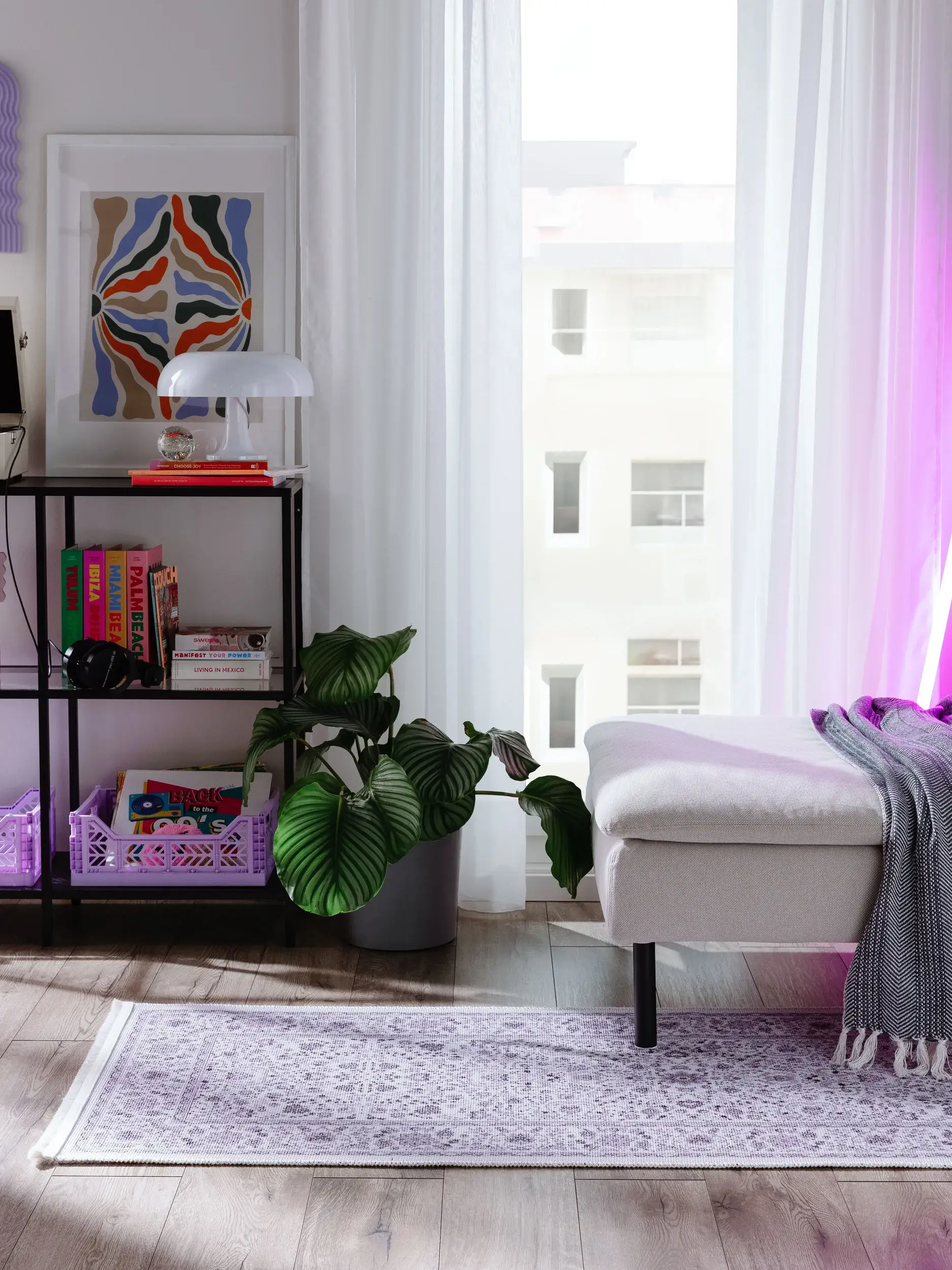 Rug made of 70% Polyester, 30% Baumwolle in Lila with a 70% Polyester, 30% Baumwolle high pile by benuta Pop