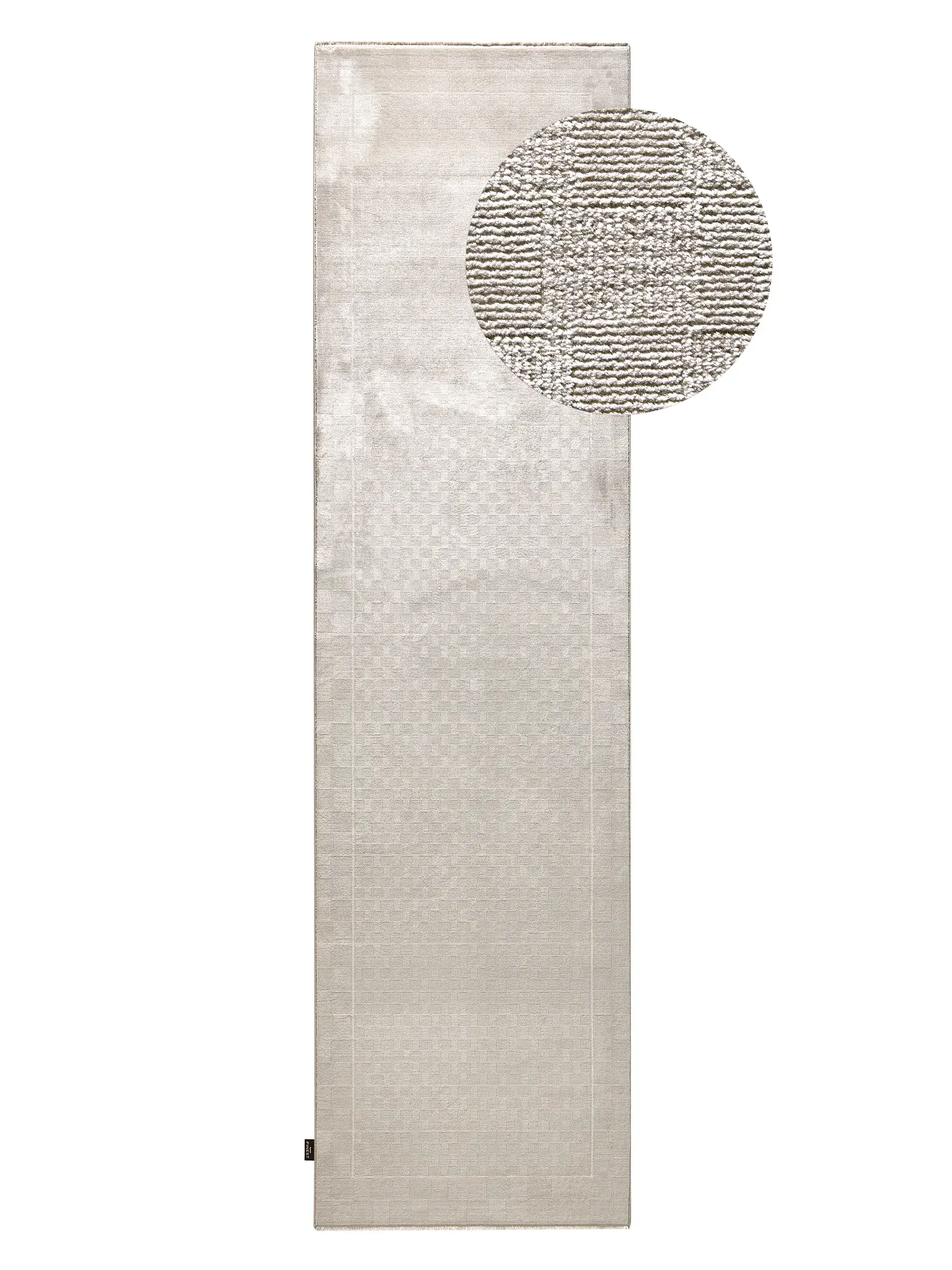 Teppich aus 60% Viskose, 40% Polyacryl (Chenille) in Beige mit 60% Viskose, 40% Polyacryl (Chenille) hohem Flor von benuta Finest
