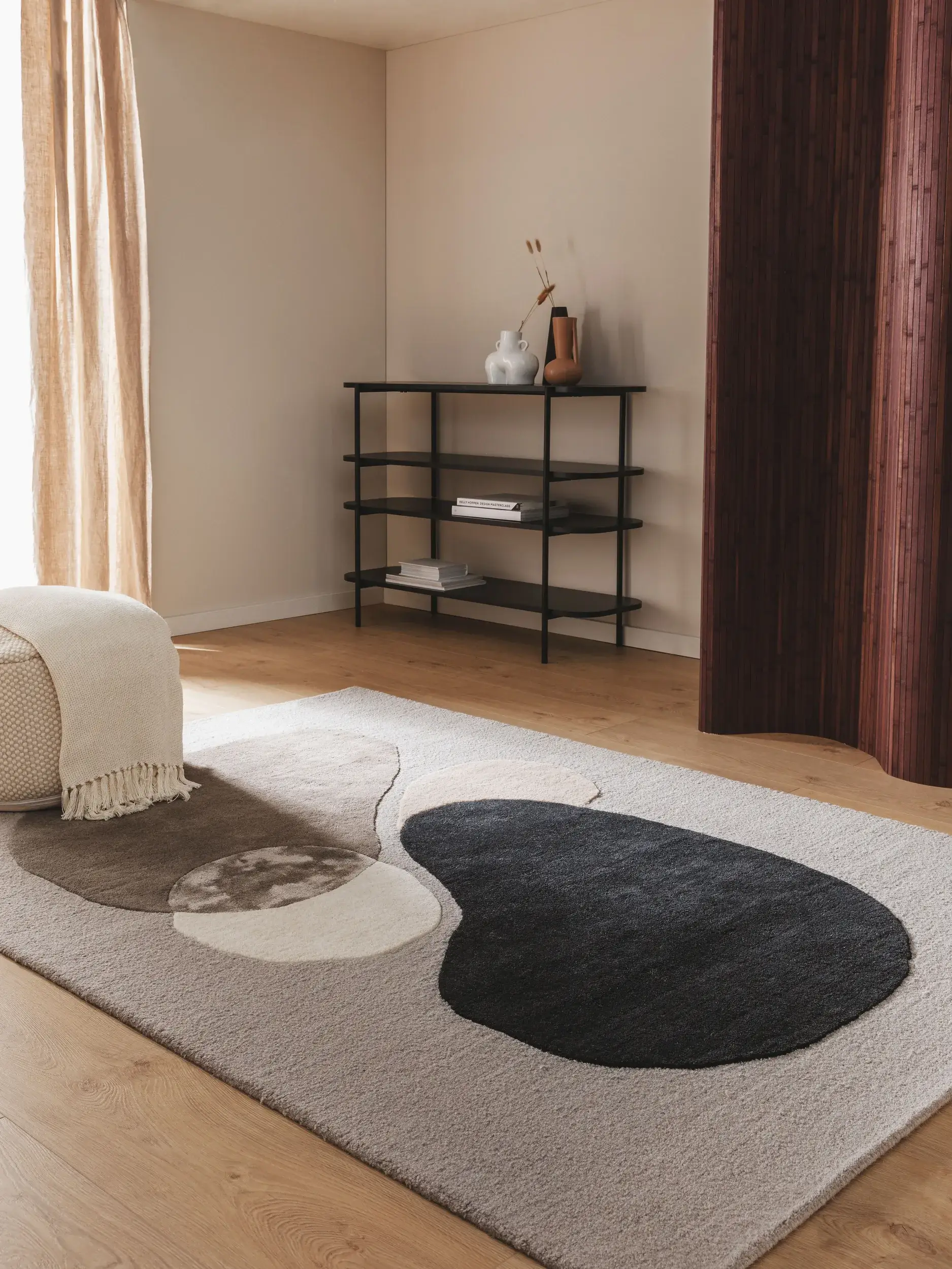 Teppich aus 85% Wolle, 15% Viskose in Multicolor mit 85% Wolle, 15% Viskose hohem Flor von benuta Pure
