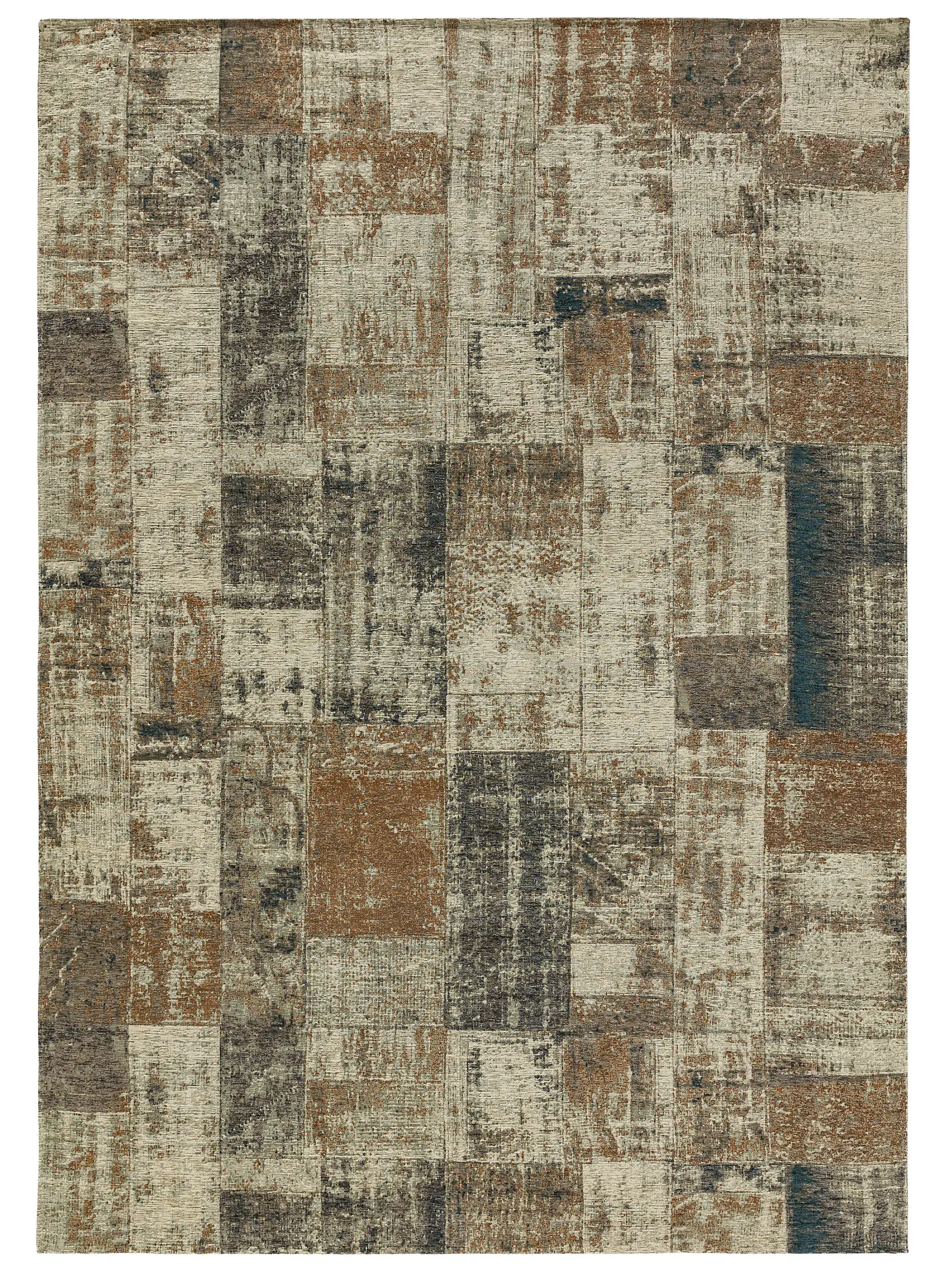 Alfombra de tejido plano Frencie Beige/Azul de 