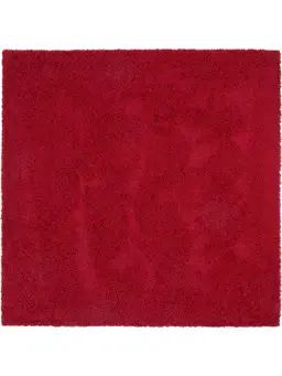 Tapis à poils longs Swirls Rouge foncé