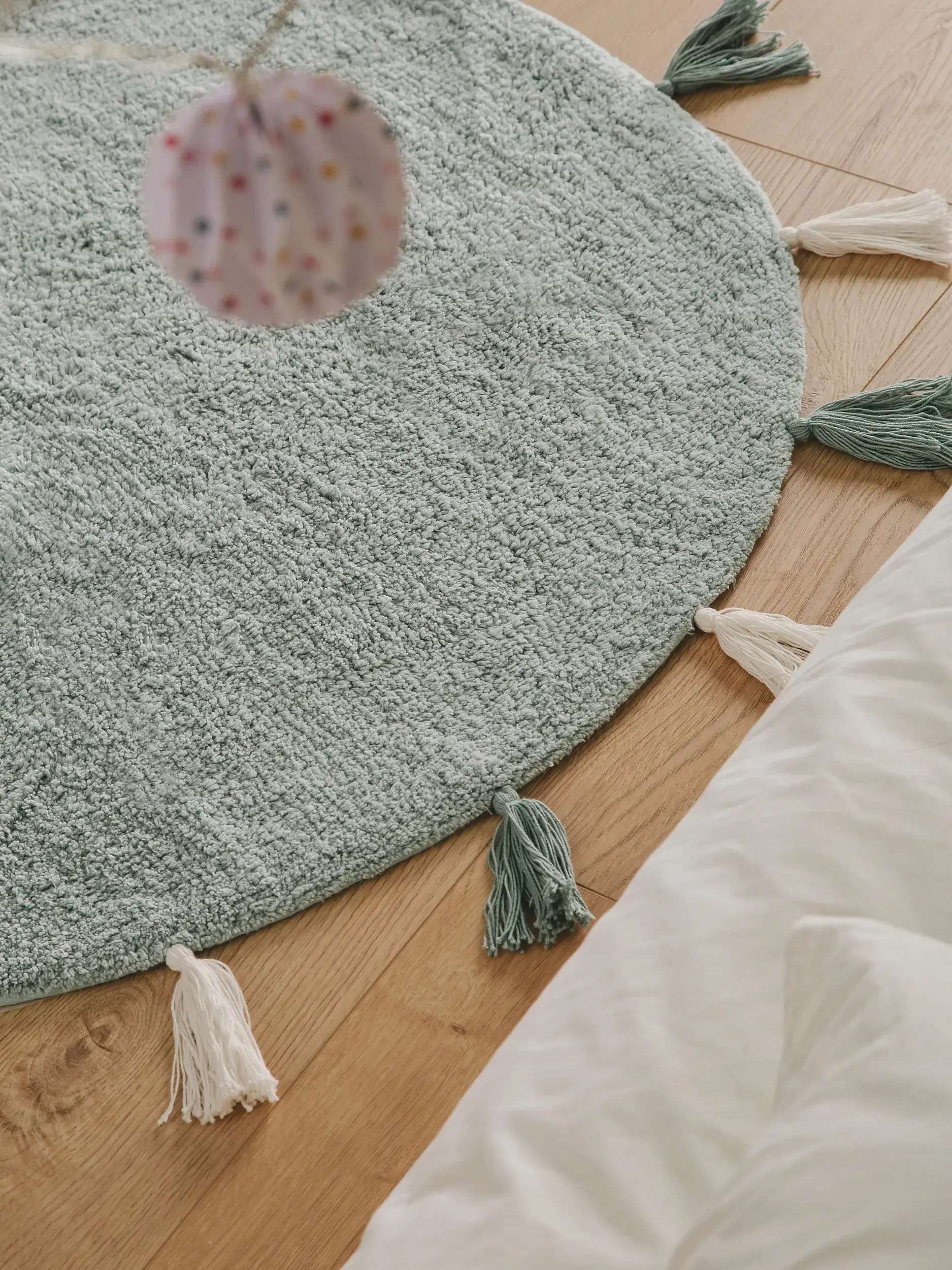 Rug made of 100% Baumwolle in Grün with a 100% Baumwolle high pile by Lytte