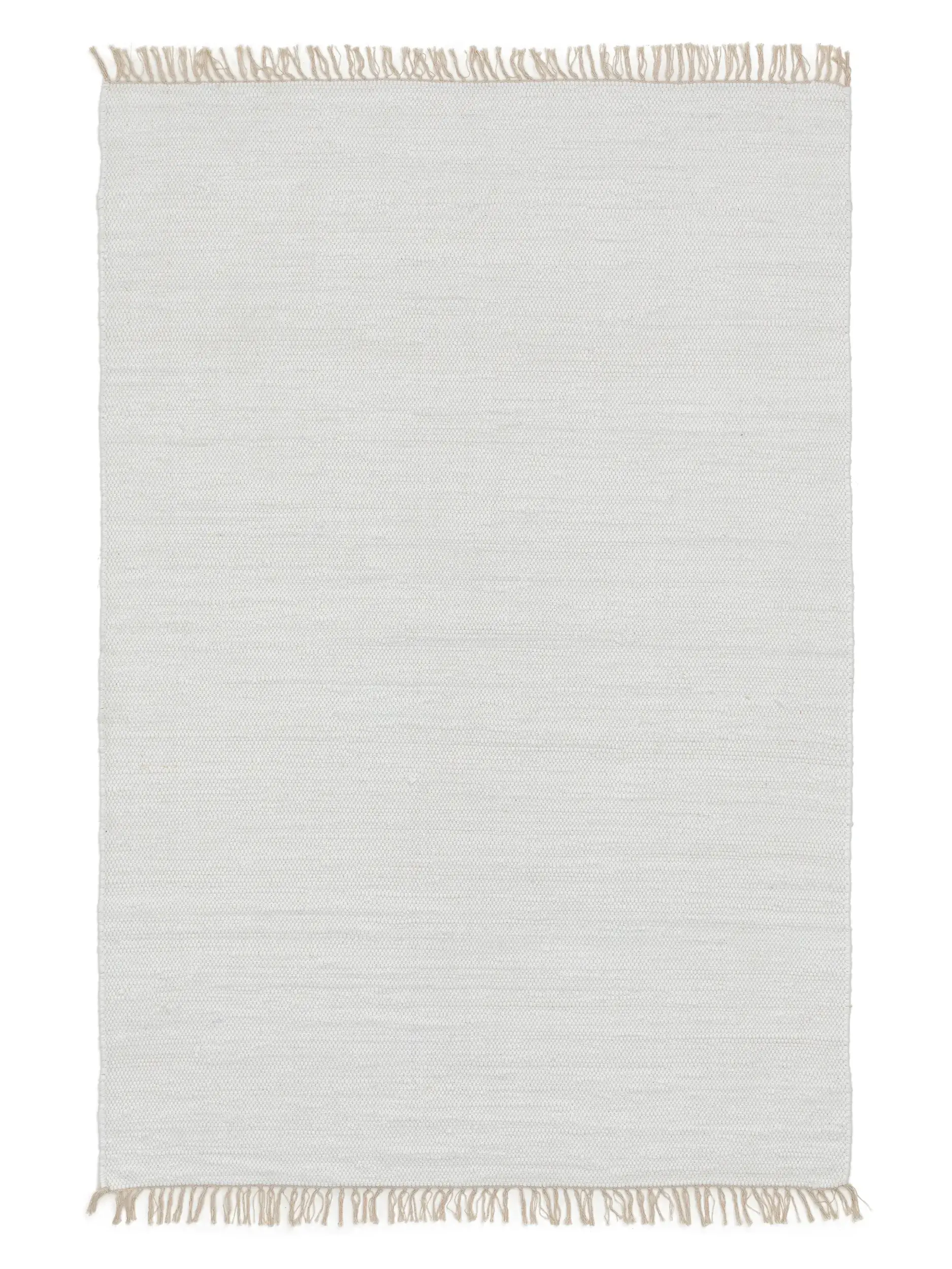 Teppich aus 100% Recycelte Baumwolle in Weiß mit 100% Recycelte Baumwolle hohem Flor von benuta Basic