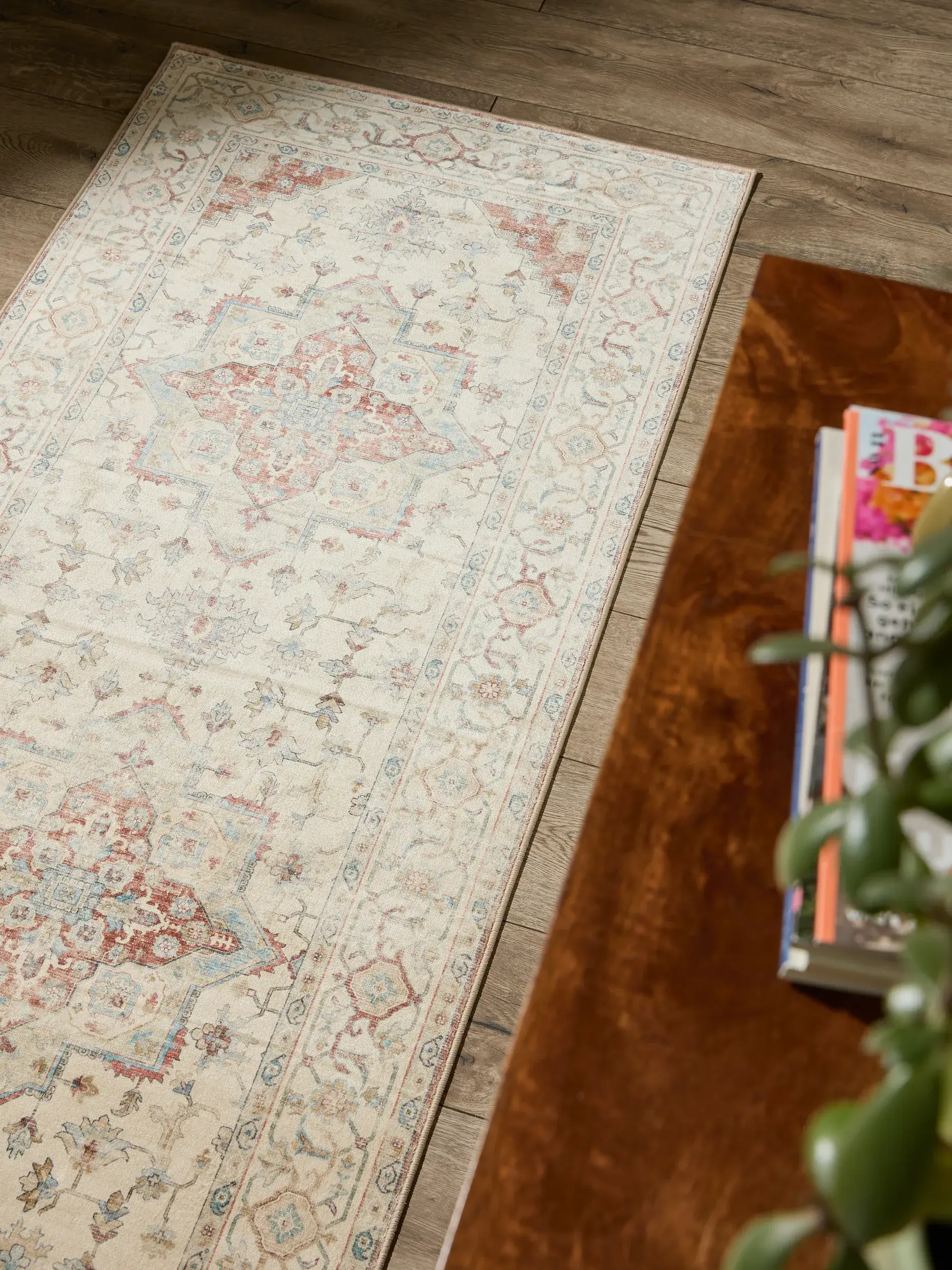 Rug made of 100% Polyester in Multicolour with a 100% Polyester high pile by benuta Nest