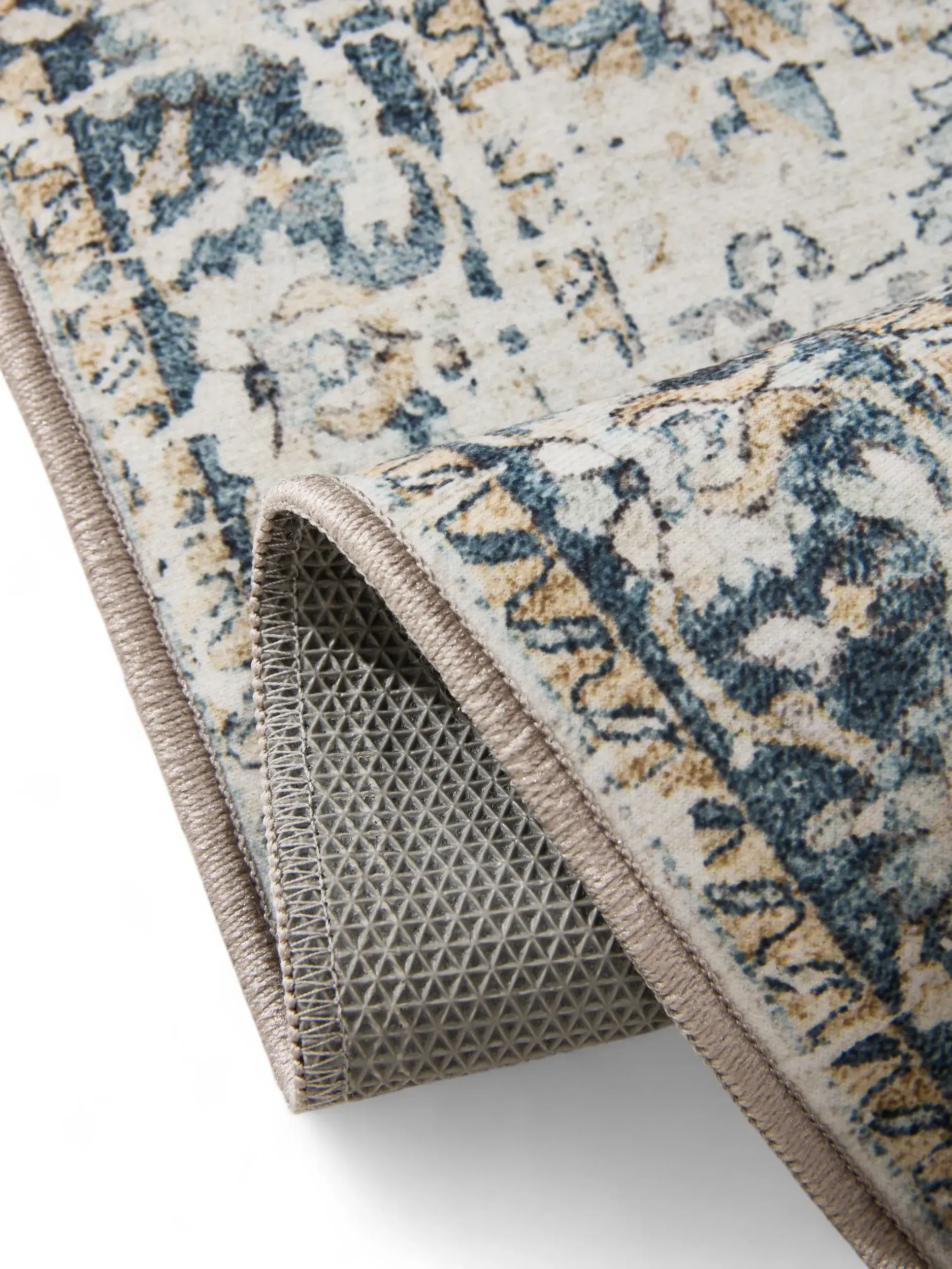 Teppich aus 100% Polyester in Blau mit 100% Polyester hohem Flor von benuta Basic